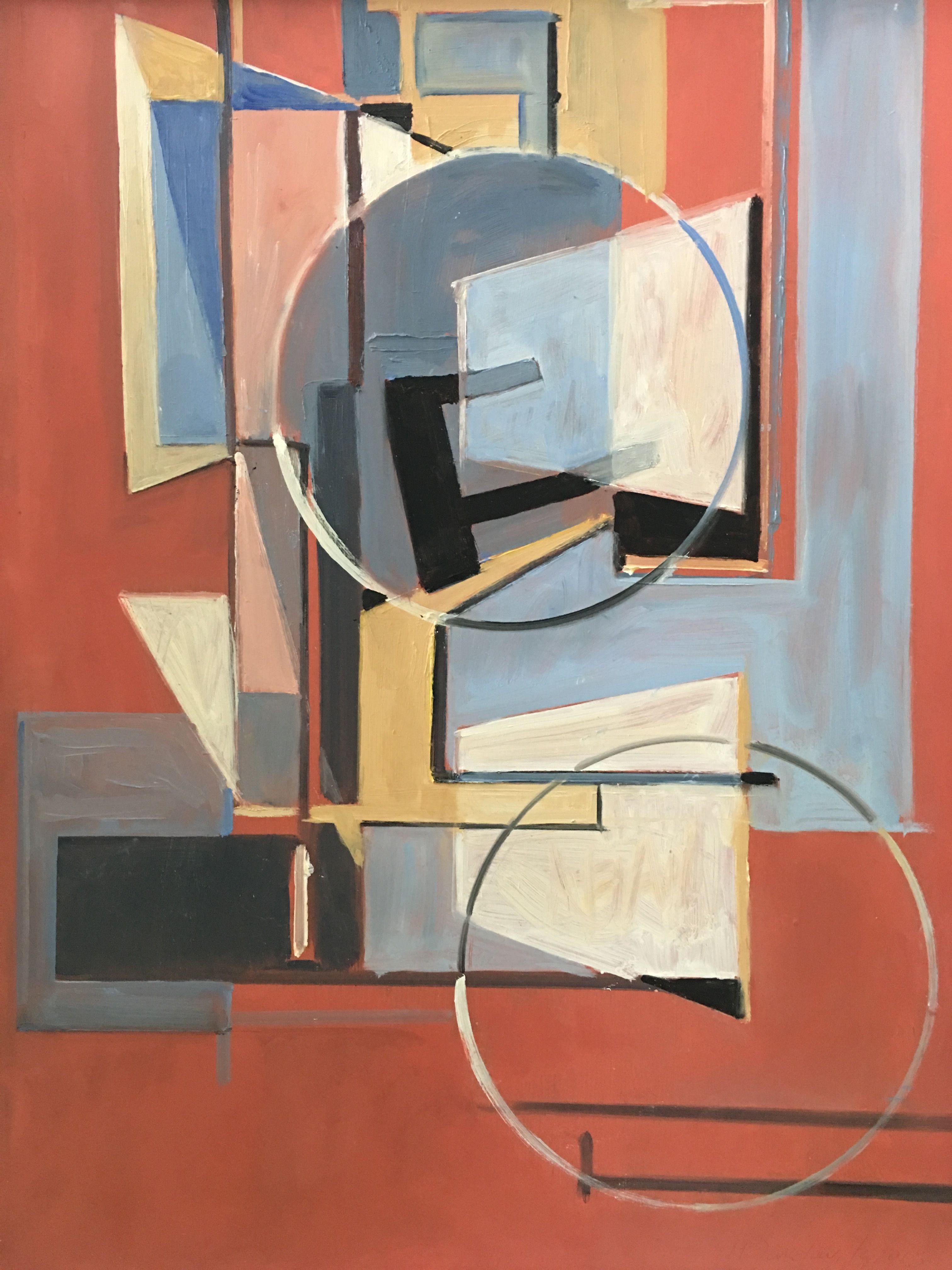 Howard Danelowitz Abstract Painting - Circle E, Painting, Oil on MDF Panel
