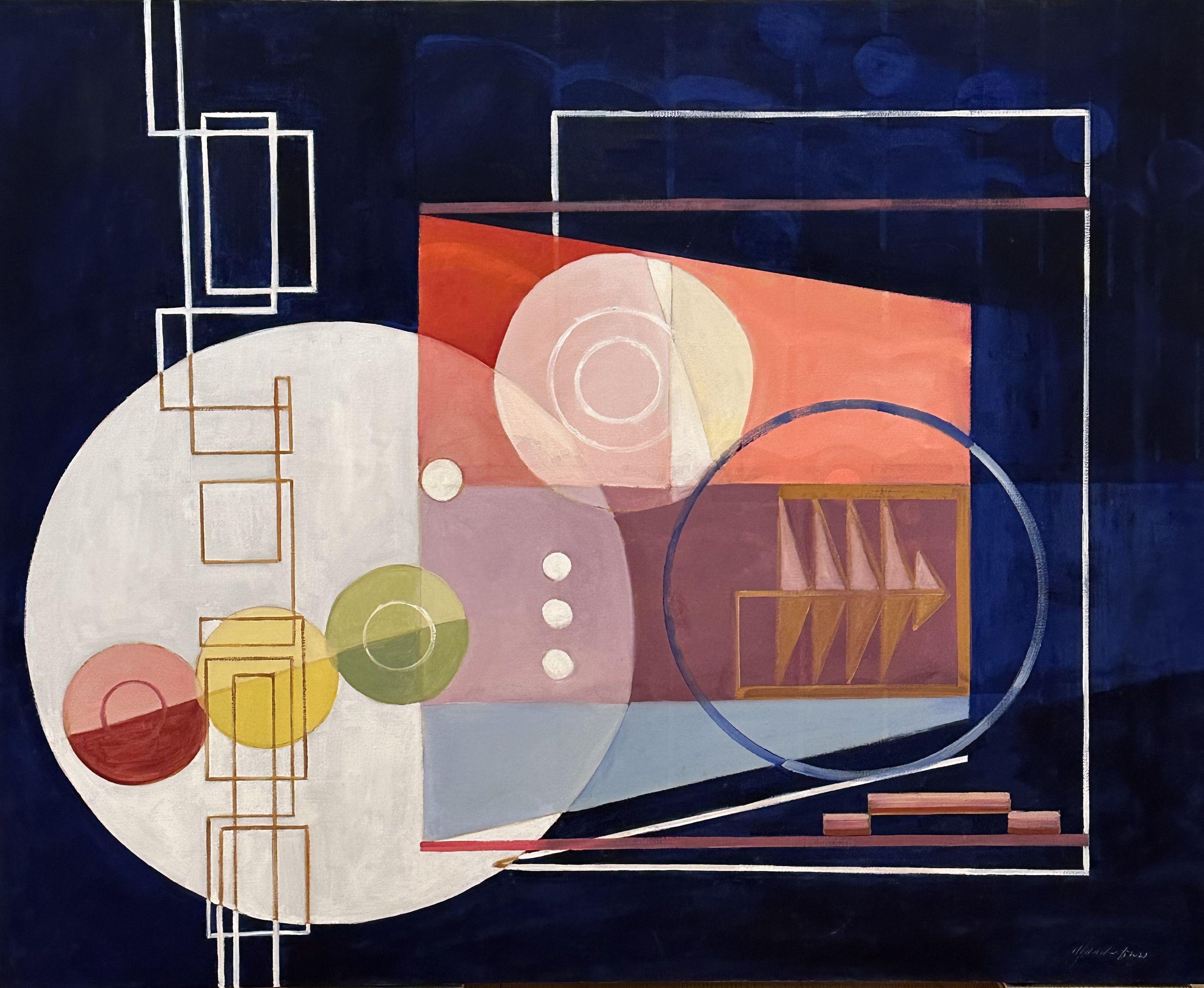Abstract Painting de Howard Danelowitz - Visión de las luces de la ciudad, Pintura, Óleo sobre lienzo