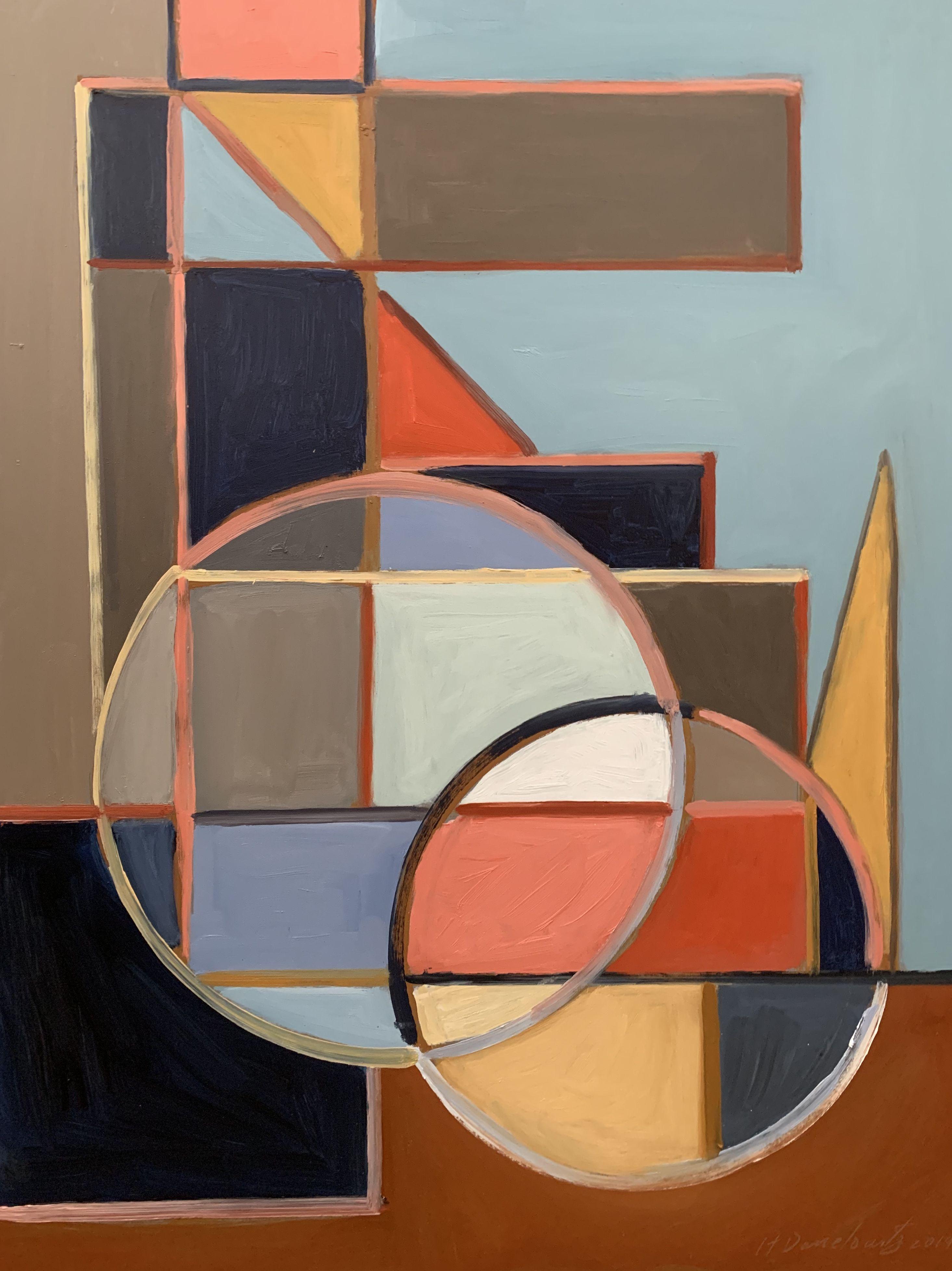 Howard Danelowitz Abstract Painting - Dedicated Circles, Painting, Oil on MDF Panel