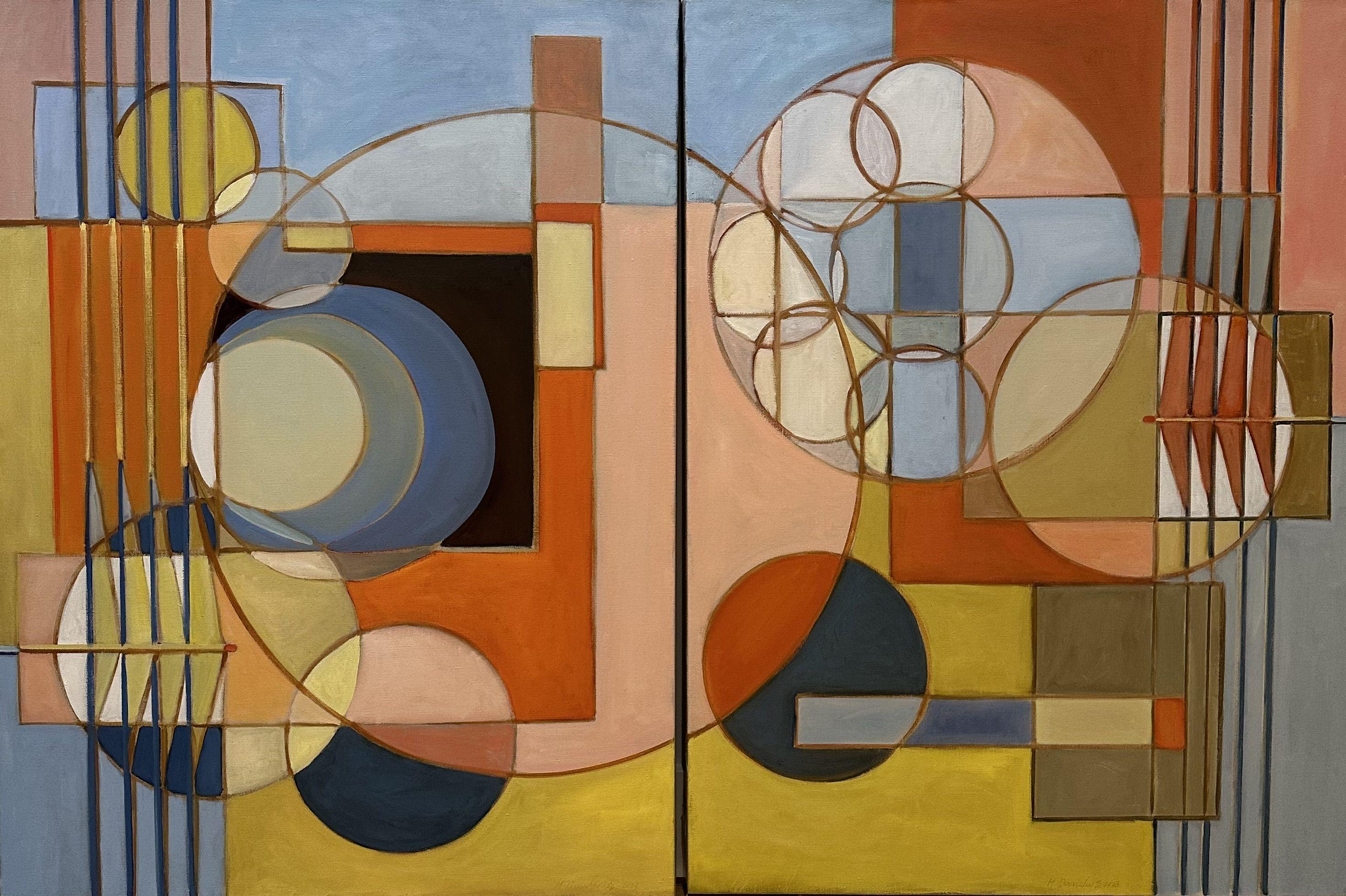 Abstract Painting de Howard Danelowitz - Dial Up, Pintura, Óleo sobre lienzo