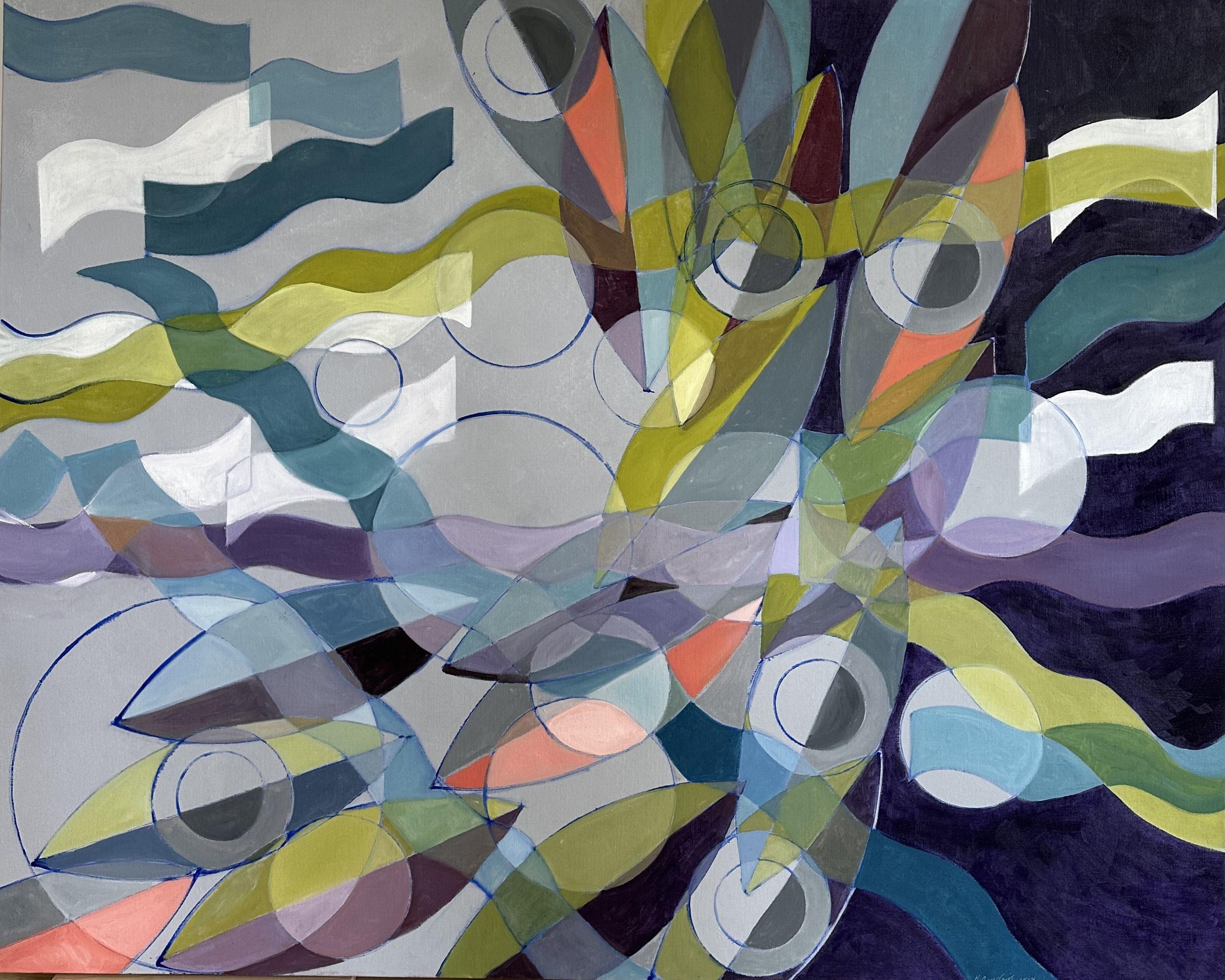 Abstract Painting di Howard Danelowitz - Flusso, Pittura, Olio su tela