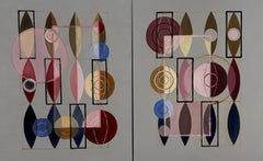 Marquise Grid Set, Painting, Oil on Canvas