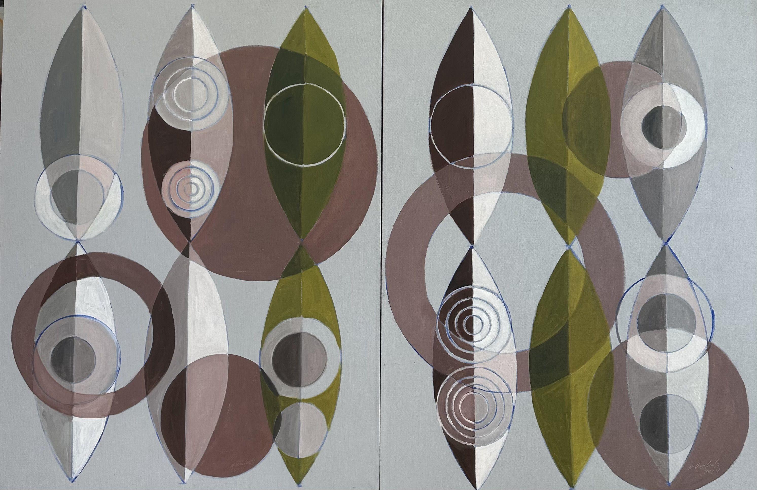 Abstract Painting di Howard Danelowitz - Ritmo marquise, Pittura, Olio su tela