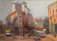 Meat Packing District NYC, Painting, Oil on MDF Panel