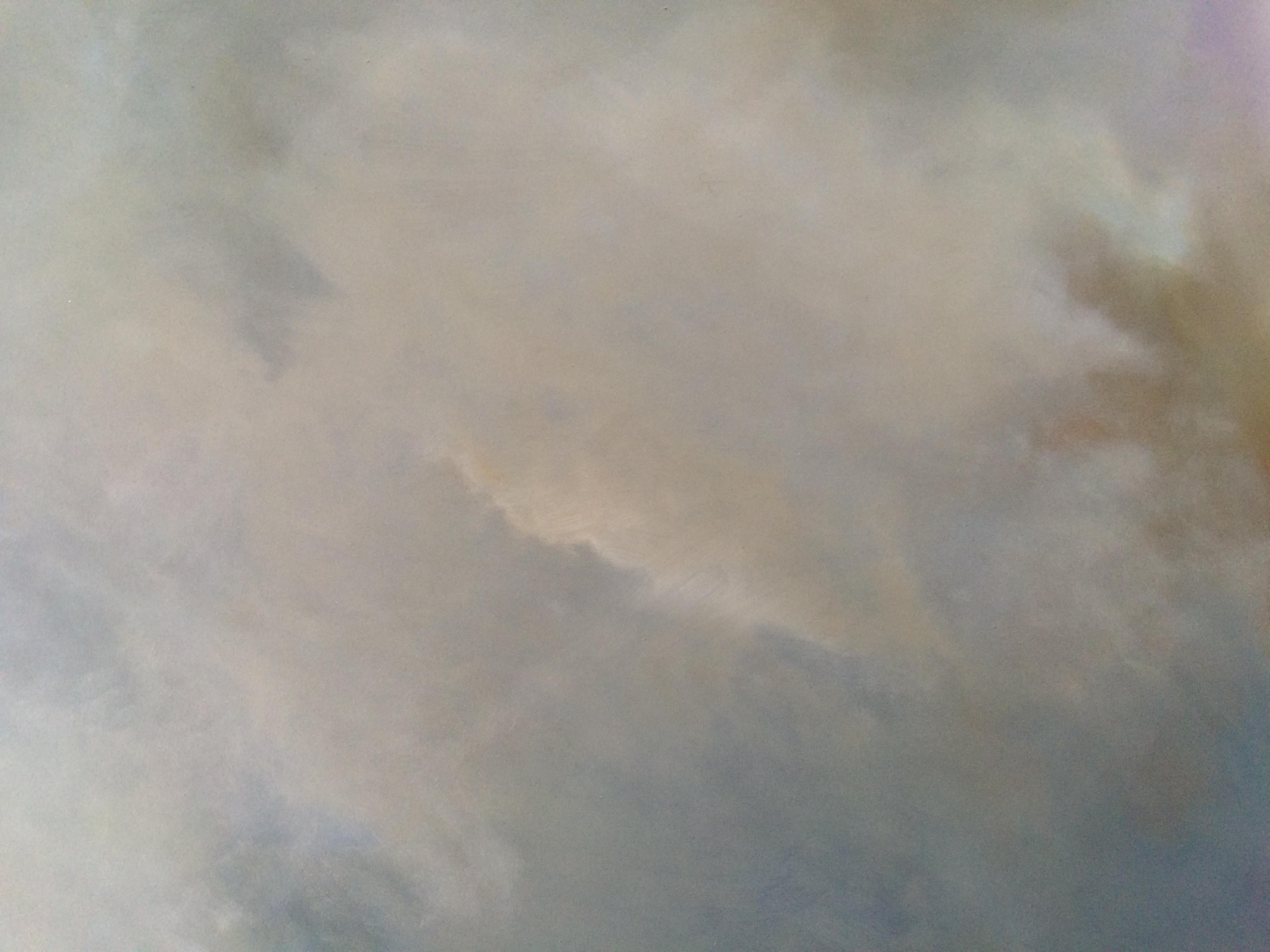 Moody Sky No 3 uses 3 colors to render a dramatic sky in transition.  This painting can be displayed on it's own, or joined by other sky paintings in the Moody Sky Series. :: Painting :: Contemporary :: This piece comes with an official certificate