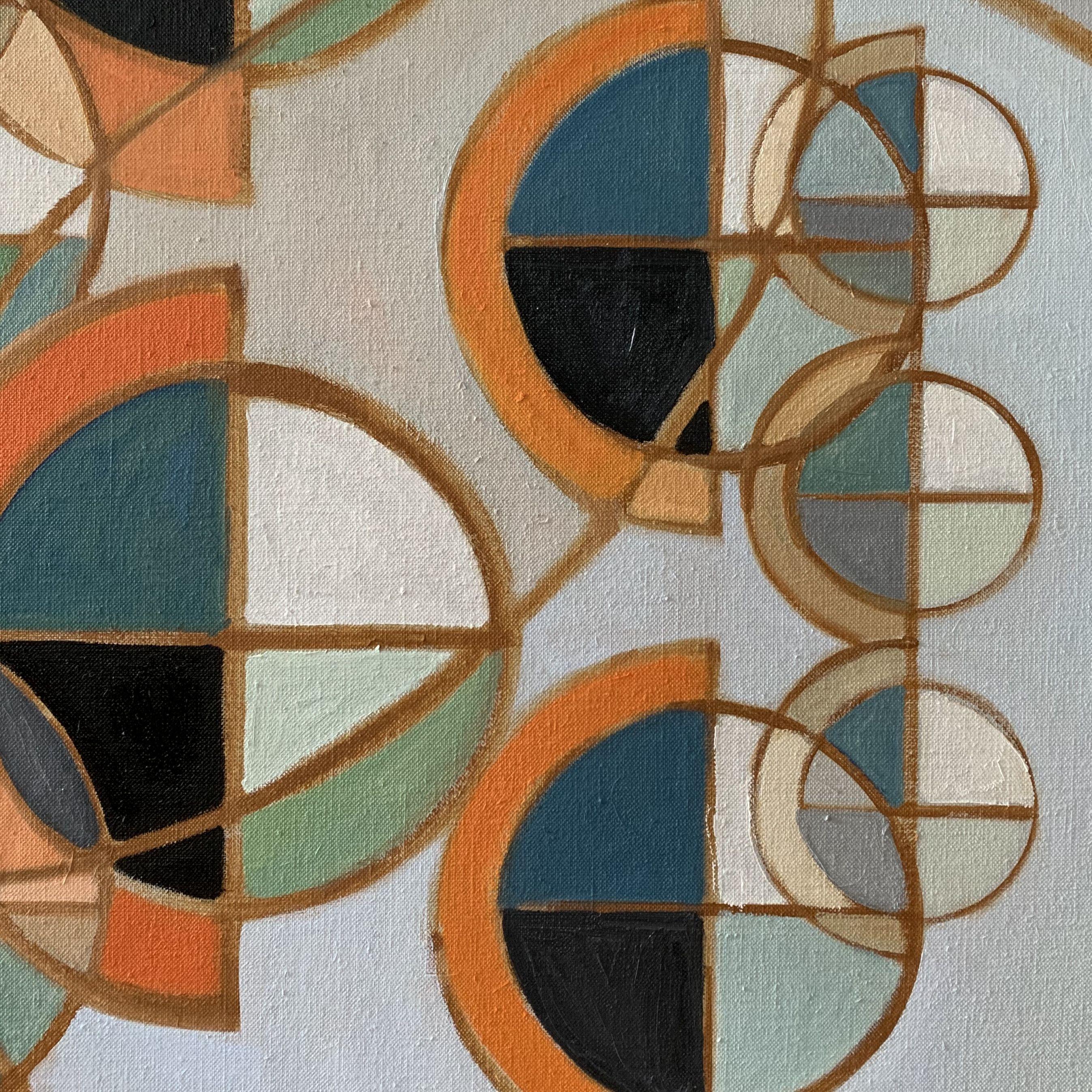 Novo Spheres Rising, Pittura, Olio su vetro - Painting di Howard Danelowitz