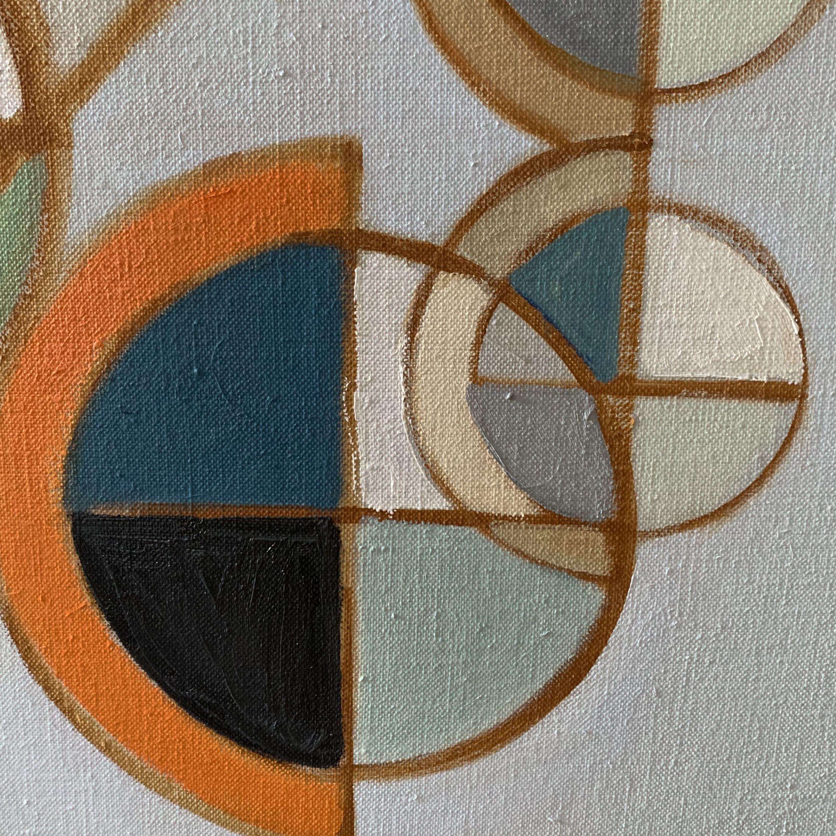 Novo Spheres Rising, Pittura, Olio su vetro - Painting Astratto di Howard Danelowitz