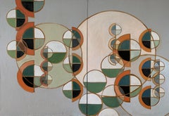 Peinture « Novo Spheres Rising », huile sur verre