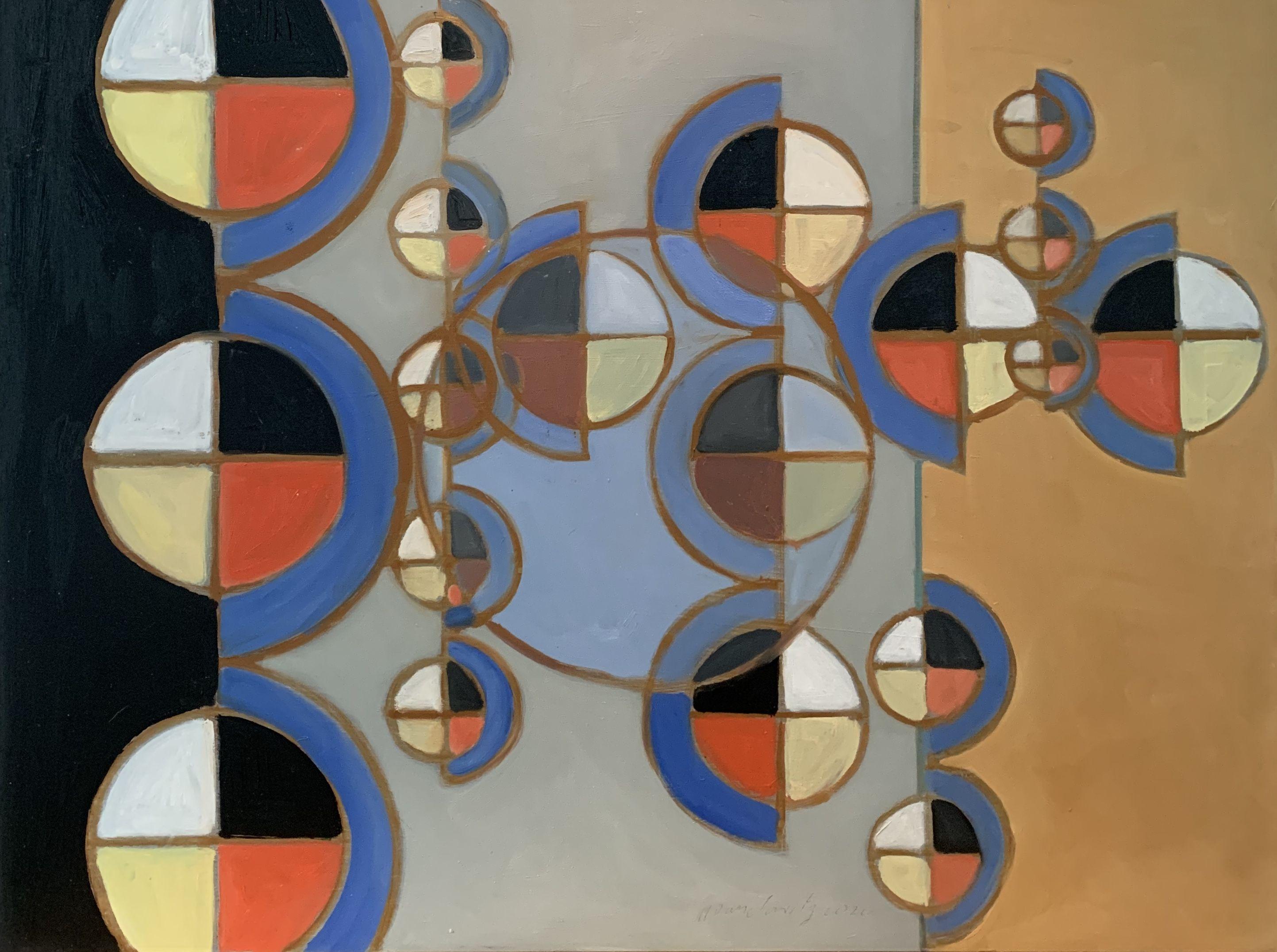 Howard Danelowitz Abstract Painting - Partial Eclipse, Painting, Oil on MDF Panel