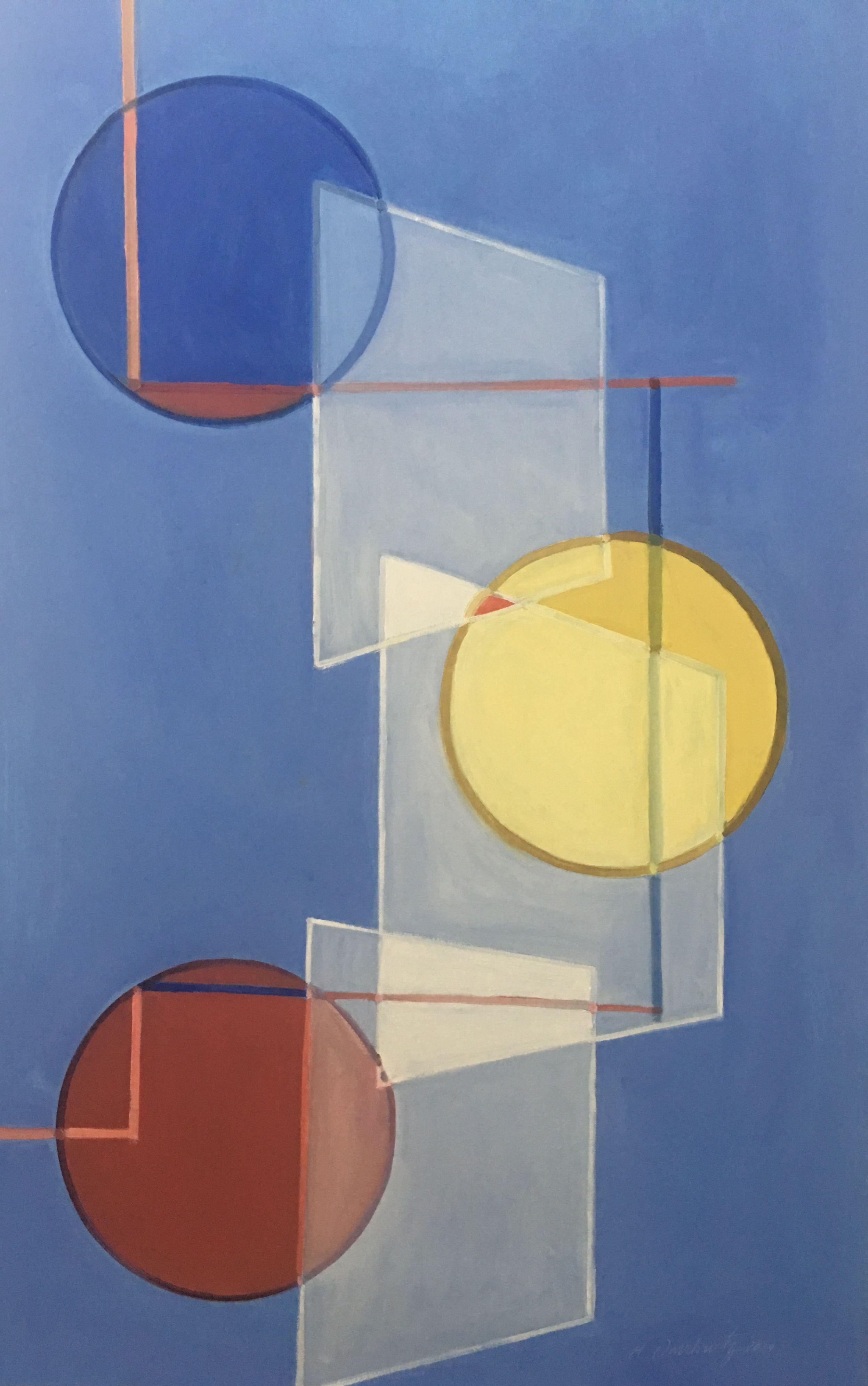 Howard Danelowitz Abstract Painting - Primary Spheres, Painting, Oil on Canvas