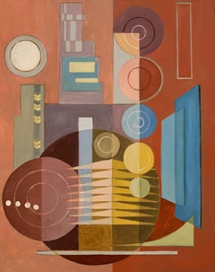 Red City Lights, Painting, Oil on Canvas