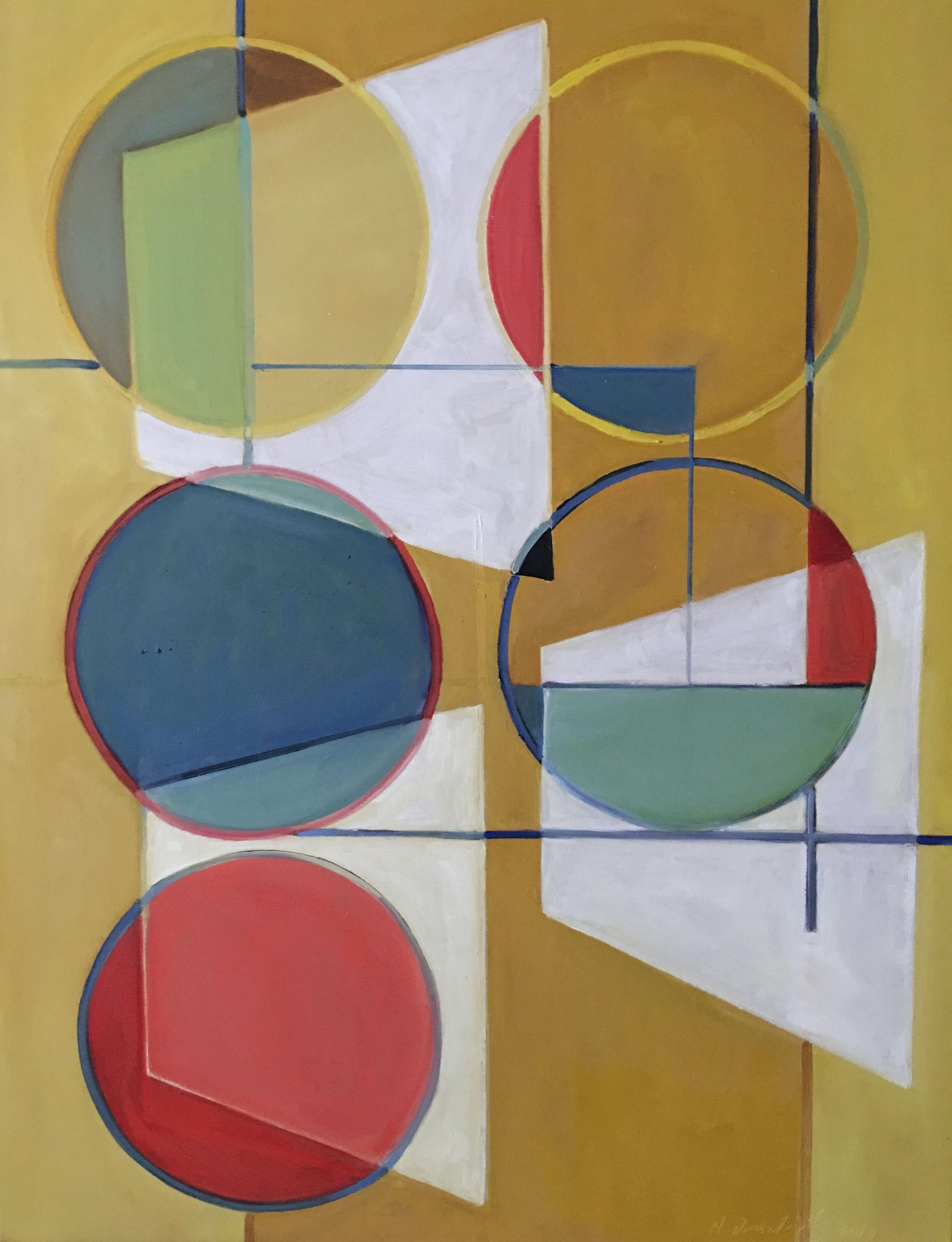 Abstract Painting Howard Danelowitz - Rythmique, peinture, huile sur toile