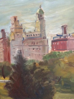 Peinture, huile sur panneau de MDF, « The East Side of Central Park »