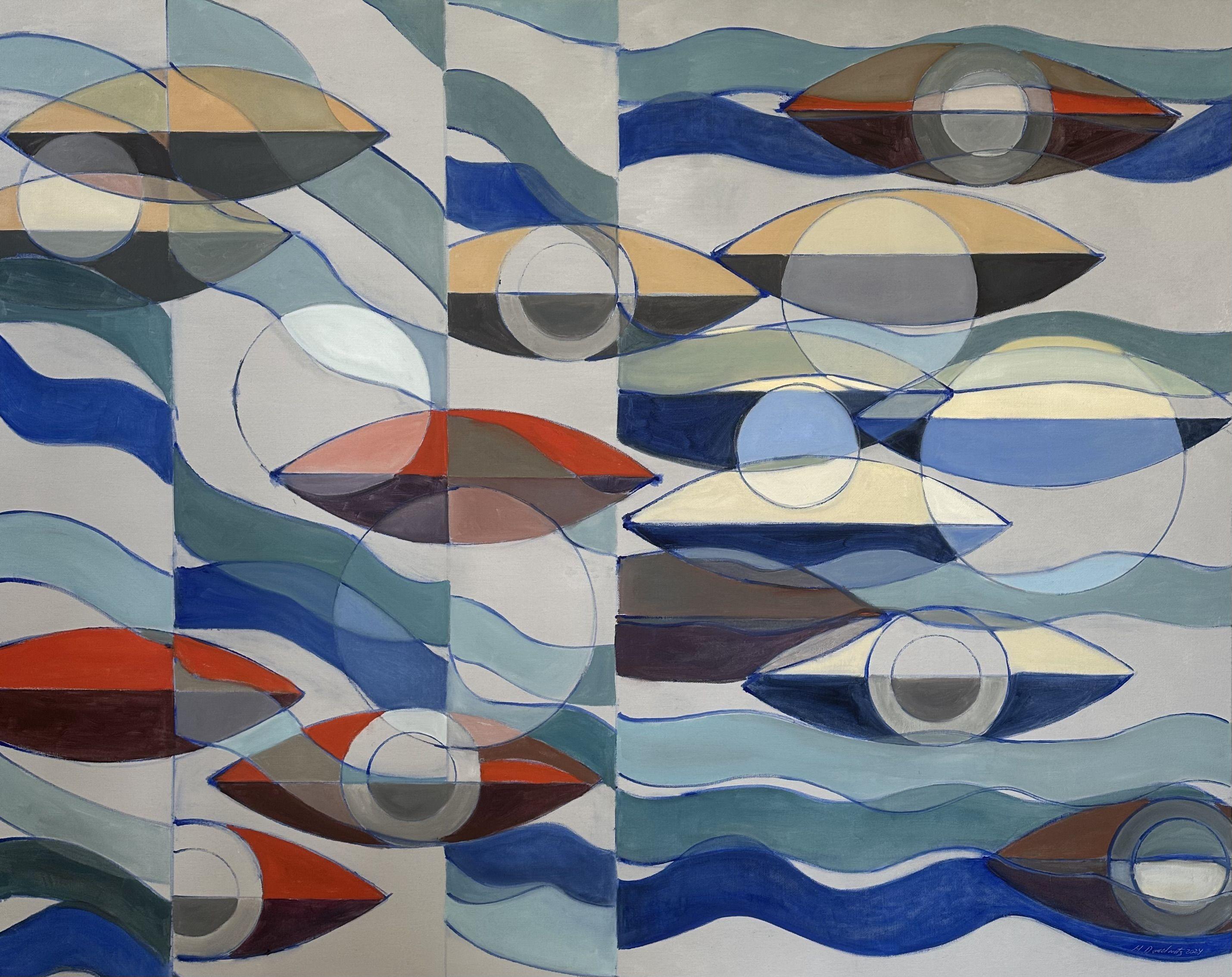 Abstract Painting di Howard Danelowitz - Terza Onda, Pittura, Olio su tela