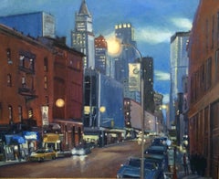 Varick Street New York City, Painting, Oil on MDF Panel