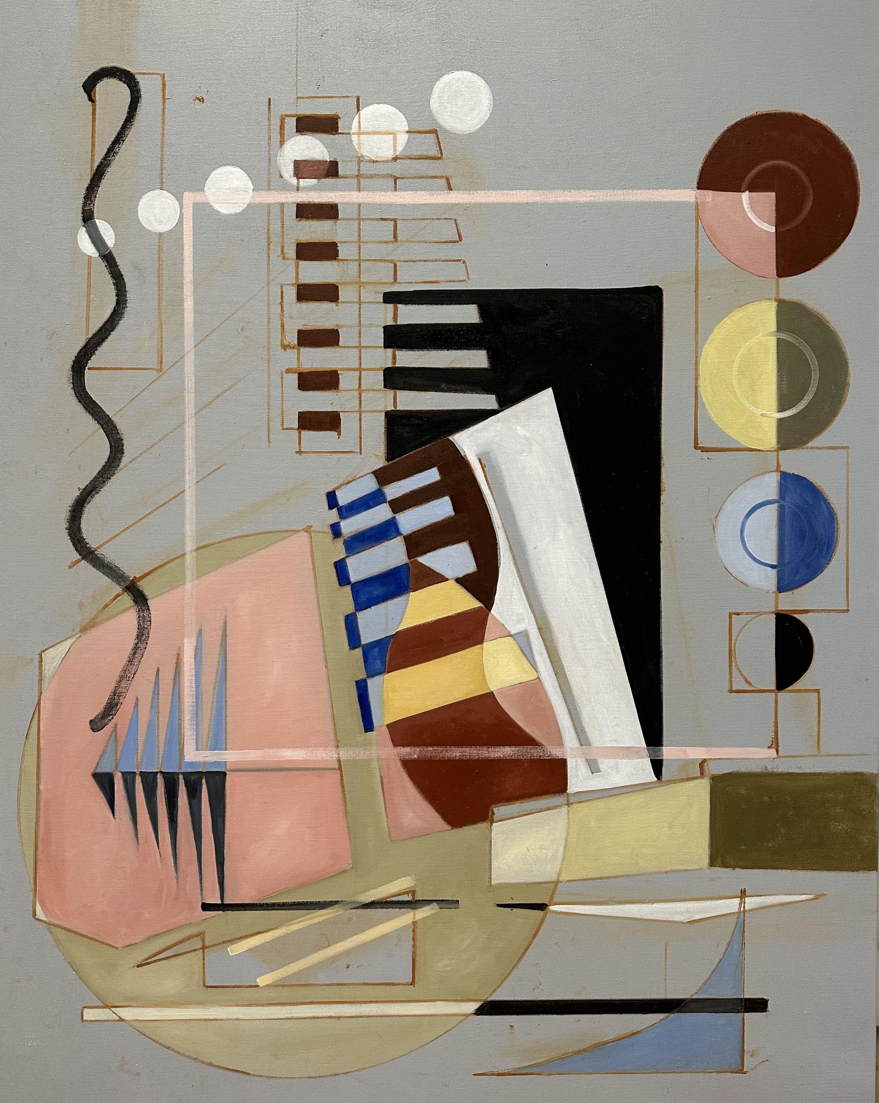 Abstract Painting de Howard Danelowitz - Zig Zag, Pintura, Óleo sobre lienzo