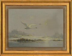 Howard Devonald (b.1944) - 20th Century Oil, Snowflight (Mute Swans)