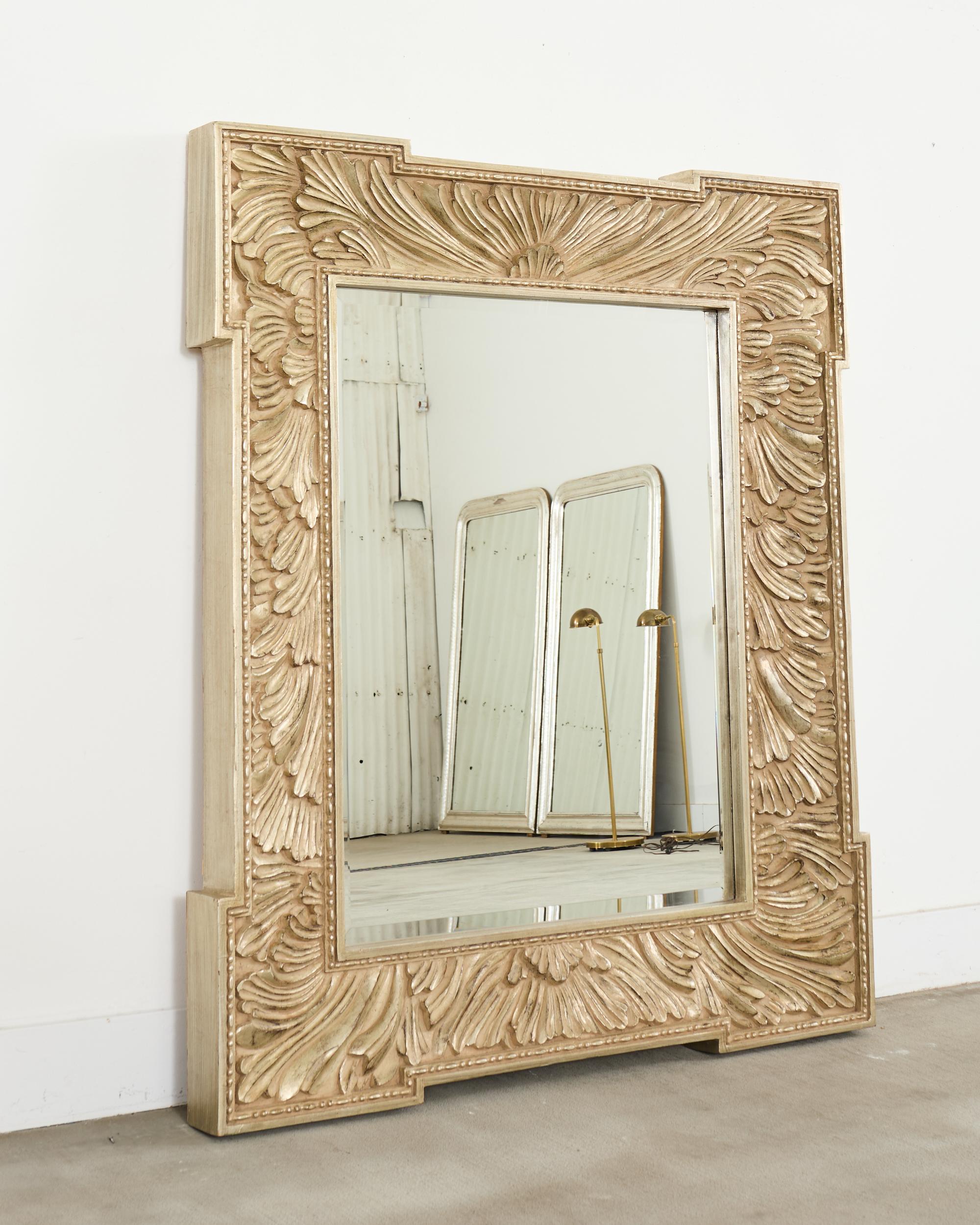 Baroque Howard Elliot Silver Gilt European Wall Mirror For Sale
