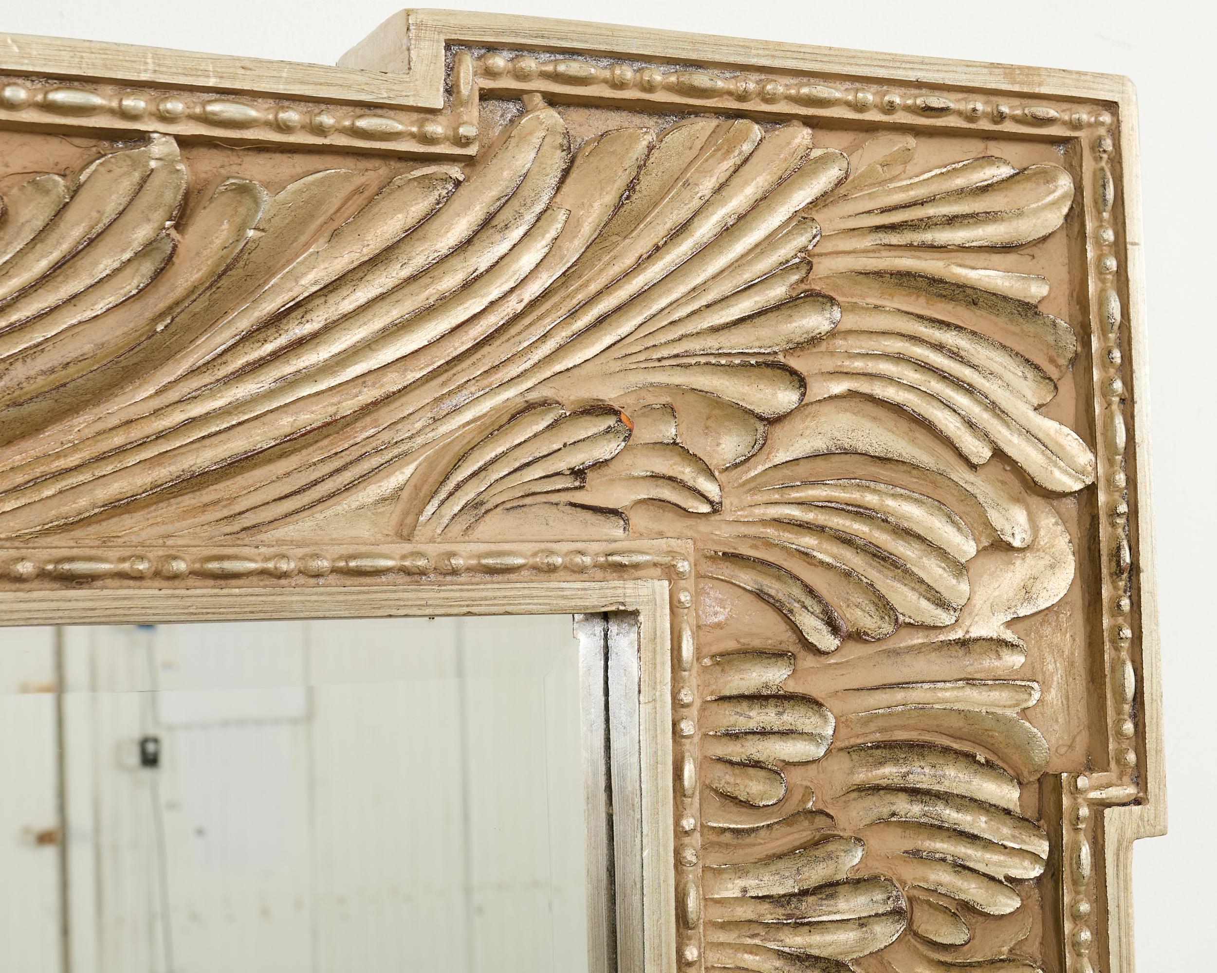 20th Century Howard Elliot Silver Gilt European Wall Mirror For Sale