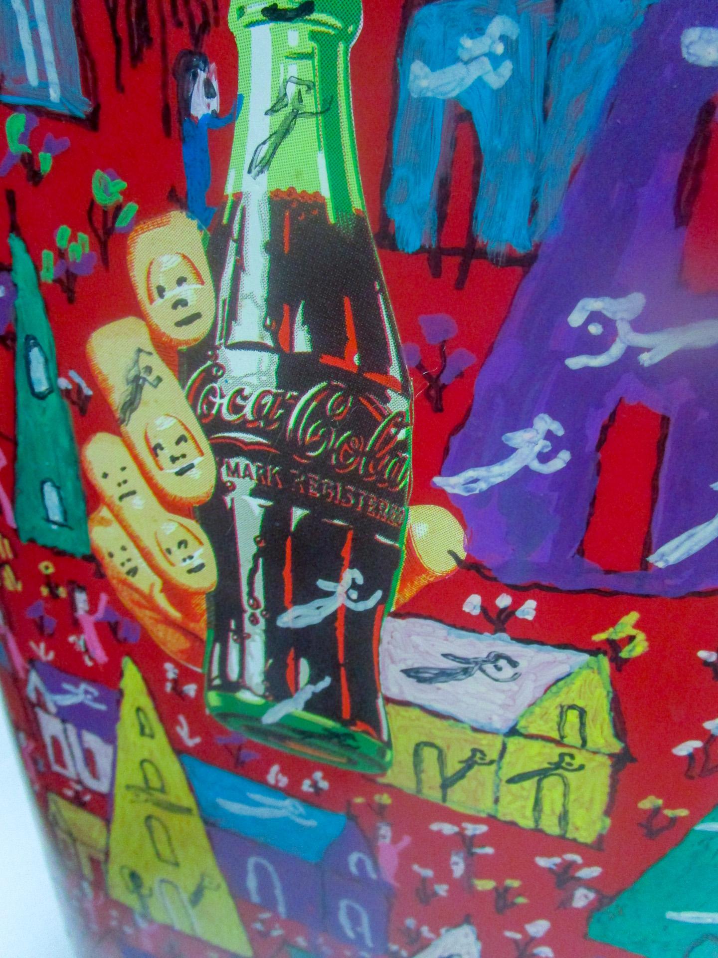 Howard Finster Original One of a Kind Artwork Painted on Retro Coca Cola Cooler 4