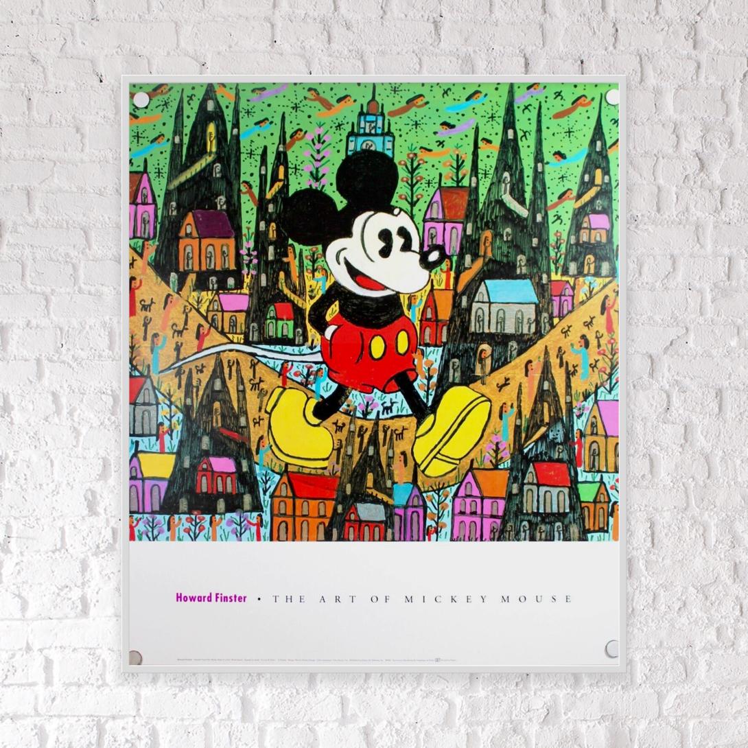 Américain Affiche d'art couleur « Howard Finster puts Micky Mouse in a Kid's World » en vente