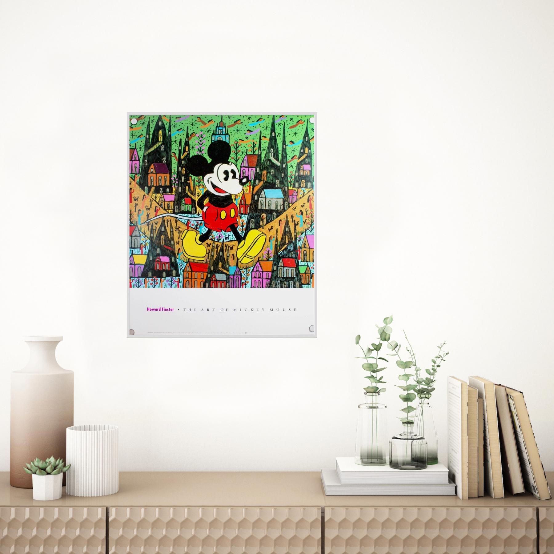 Affiche d'art couleur « Howard Finster puts Micky Mouse in a Kid's World » Excellent état - En vente à East Quogue, NY