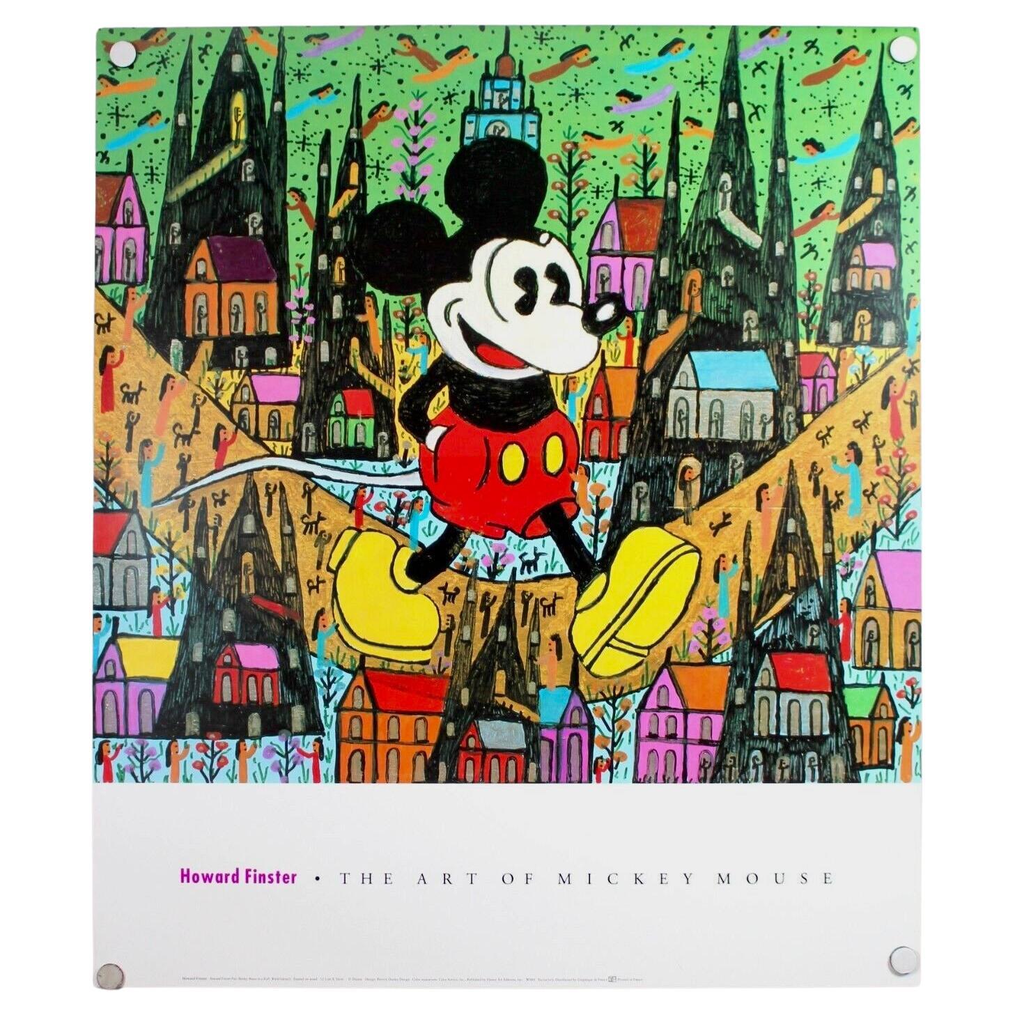 "Howard Finster Puts Micky Mouse in a Kid's World" - Color Art Poster For Sale