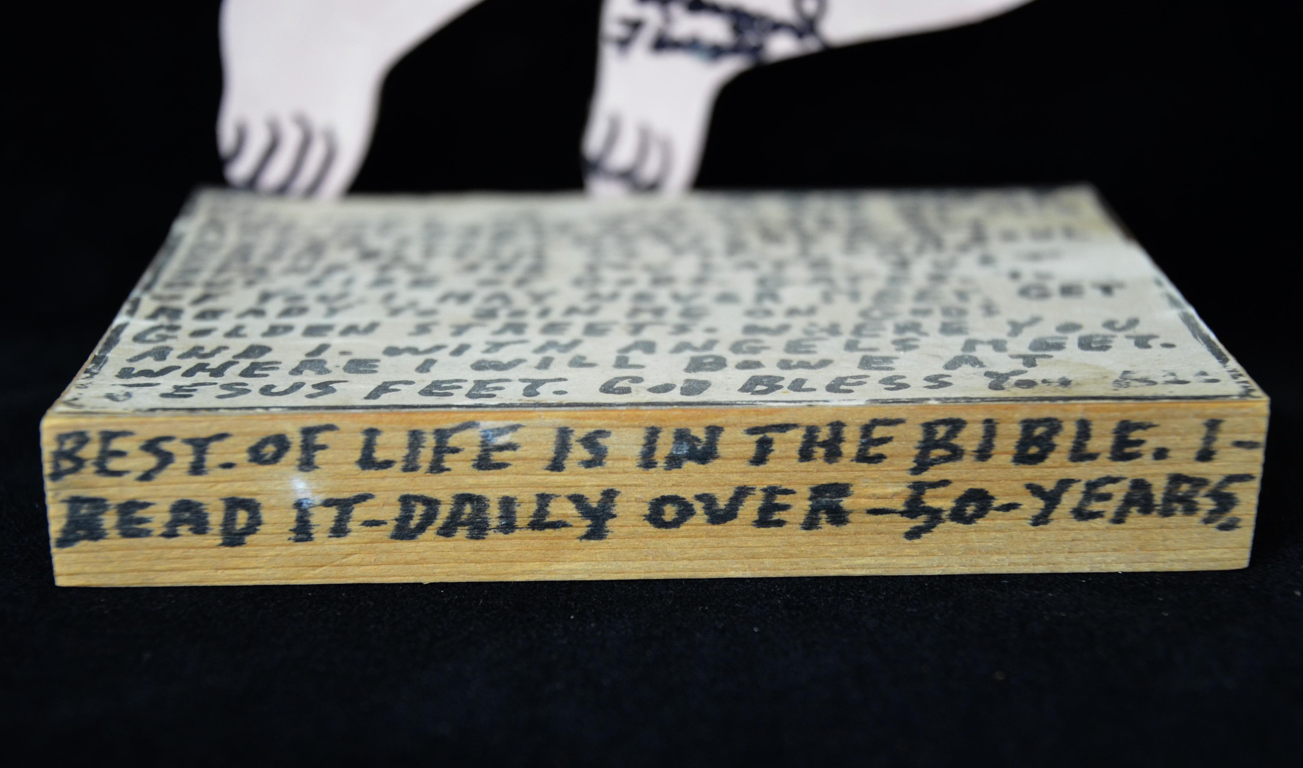 Scultura in legno ritagliato di Howard Finster 