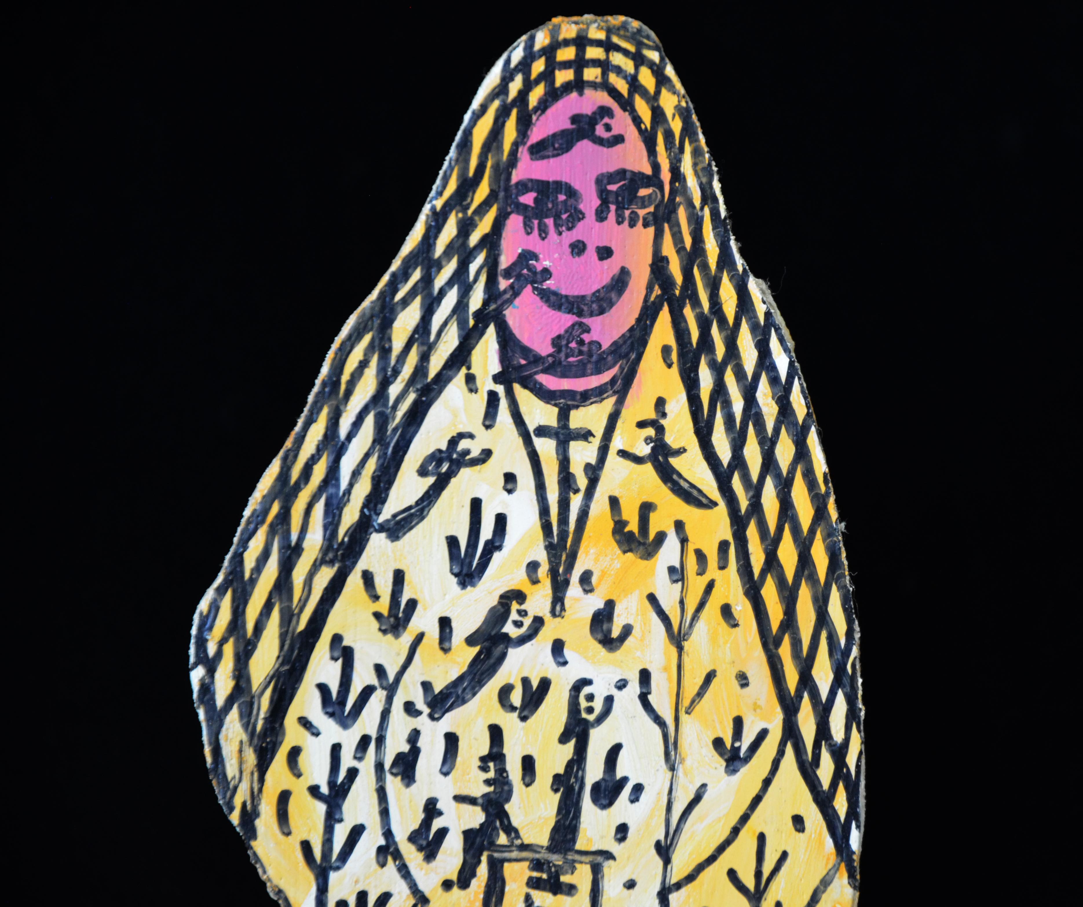 Howard Finster Signierte Religiöse Holzskulptur zum Ausschneiden, Glaube 1991 im Angebot 2