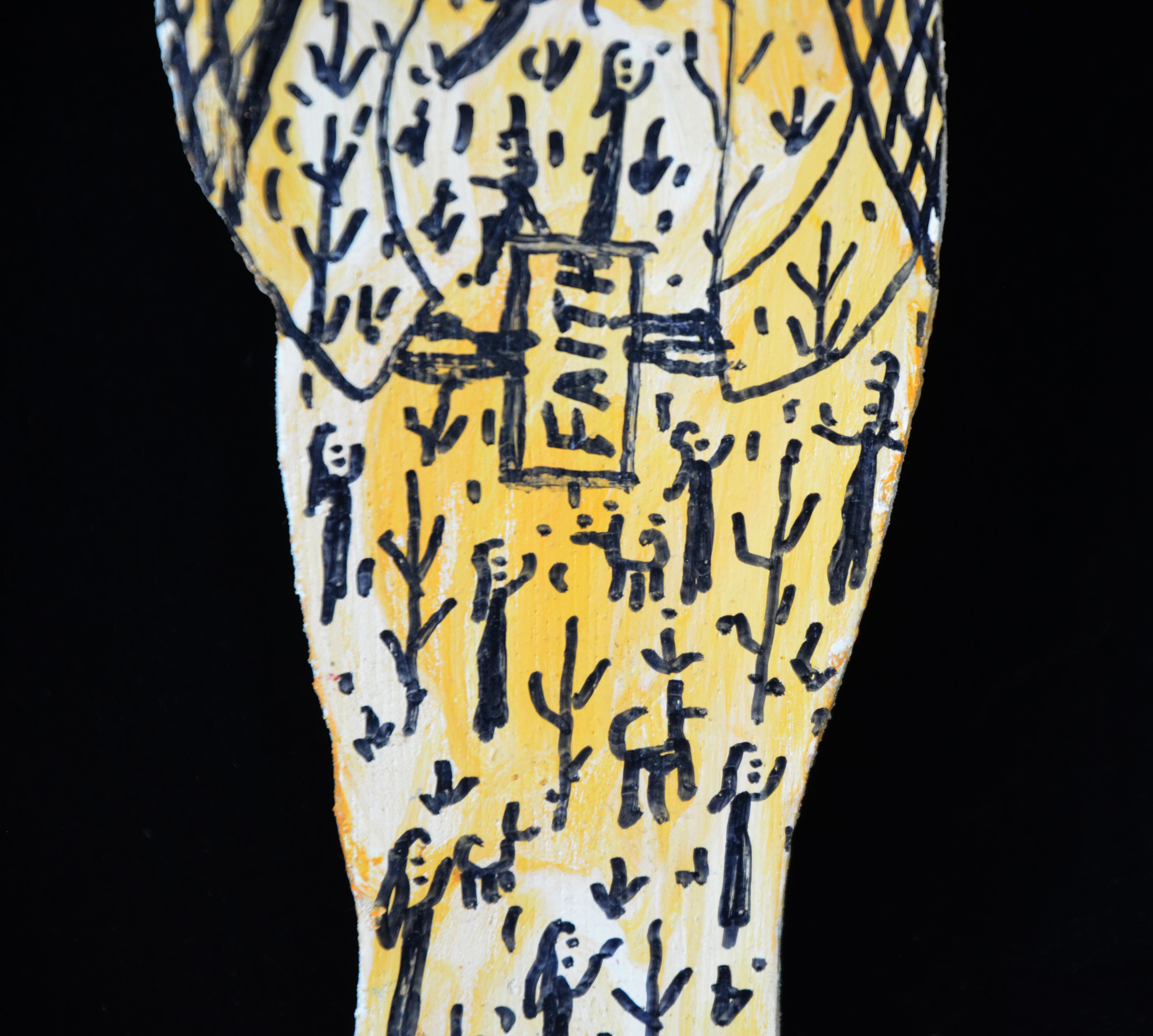 Howard Finster Signierte Religiöse Holzskulptur zum Ausschneiden, Glaube 1991 im Angebot 3