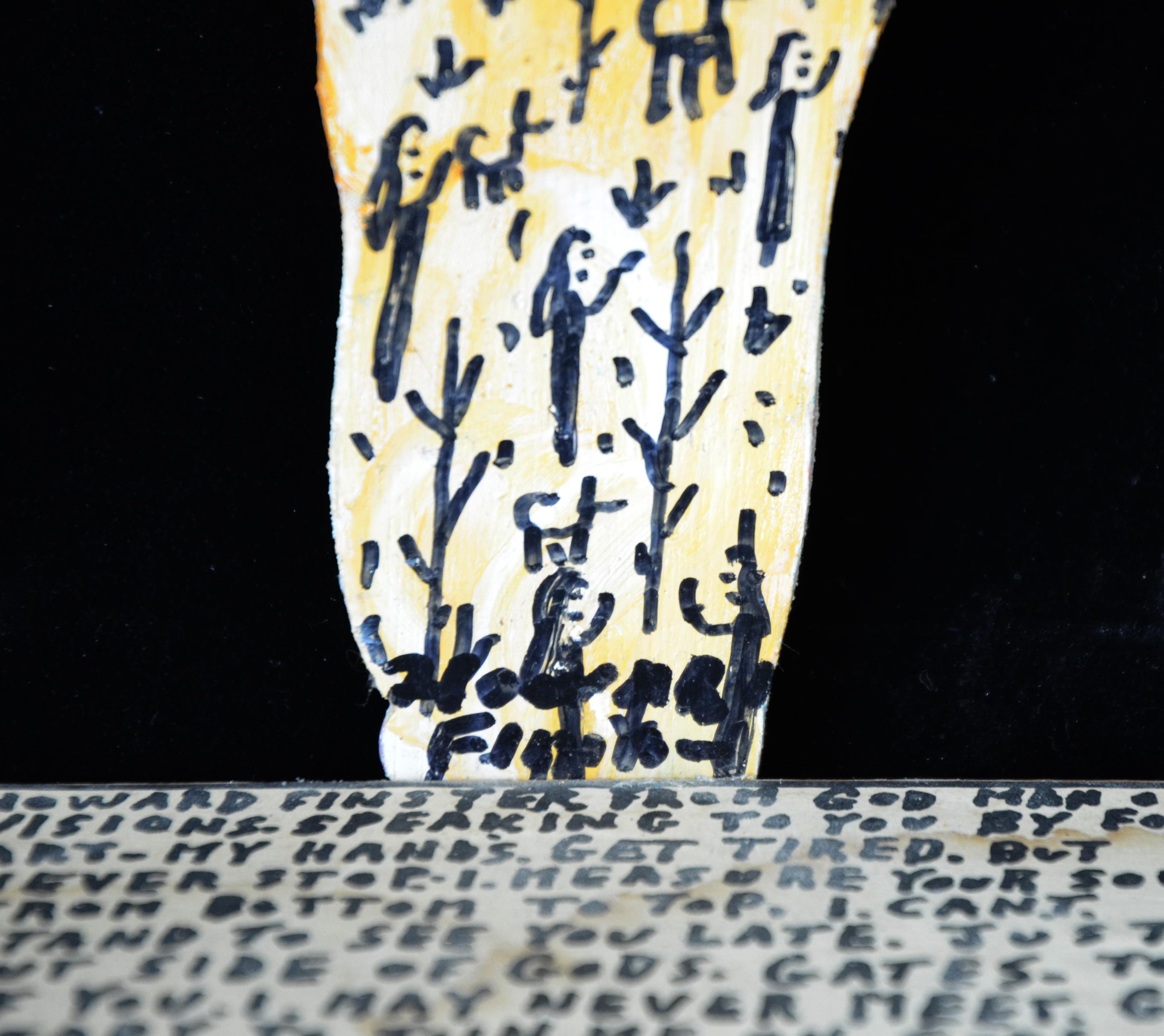 Howard Finster Signierte Religiöse Holzskulptur zum Ausschneiden, Glaube 1991 im Angebot 8