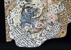 Rev. Howard Finster Ritaglio di legno dipinto a parete, 1992