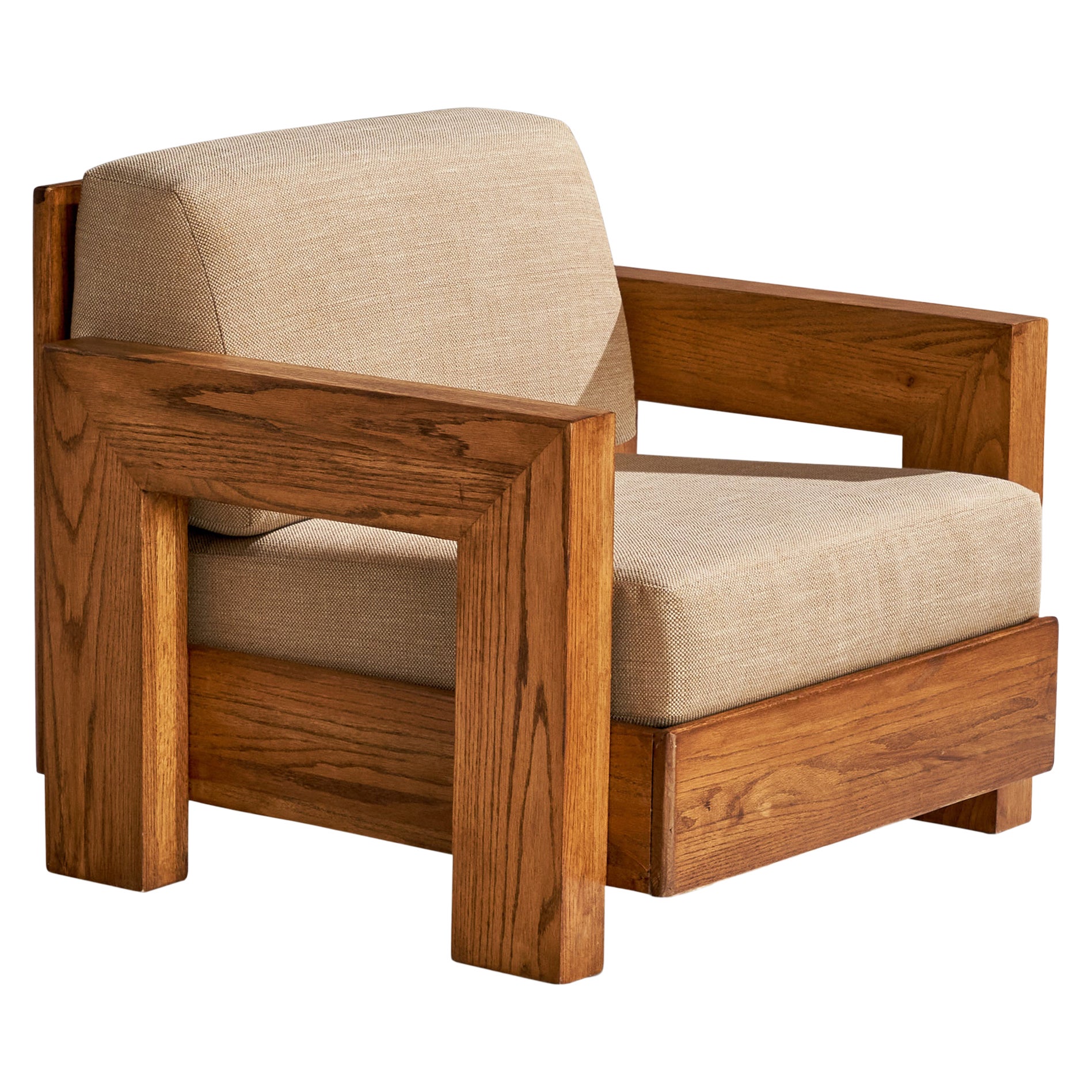 Howard Furniture, Lounge Chair, Oak, Fabric, USA, 1950s