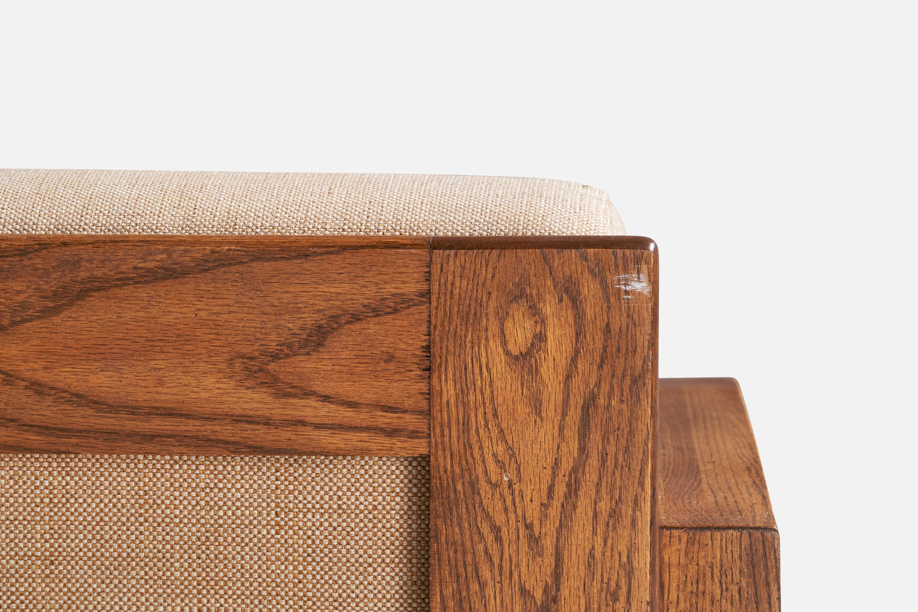 Howard Furniture, Sofá, Roble, Tela, EE.UU., Década de 1950 en venta 8