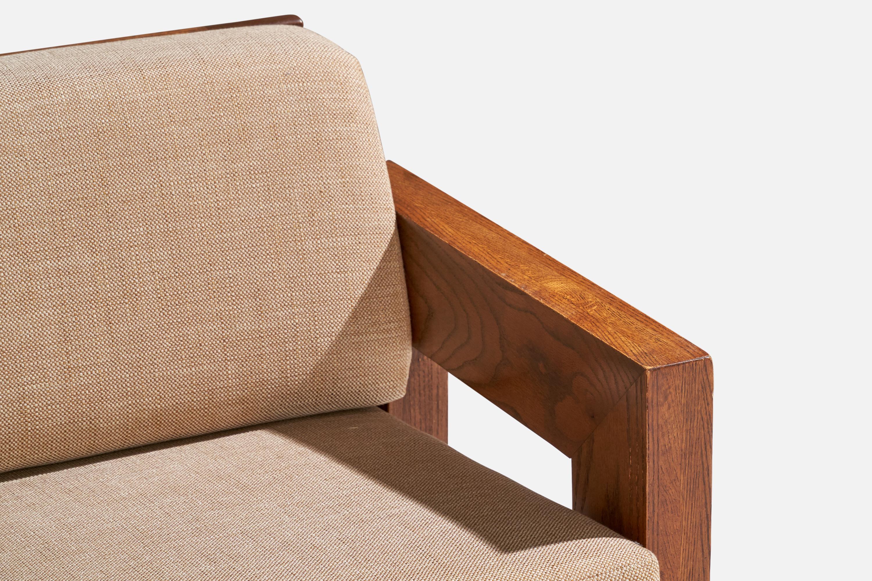 Howard Furniture, Sofá, Roble, Tela, EE.UU., Década de 1950 en venta 4