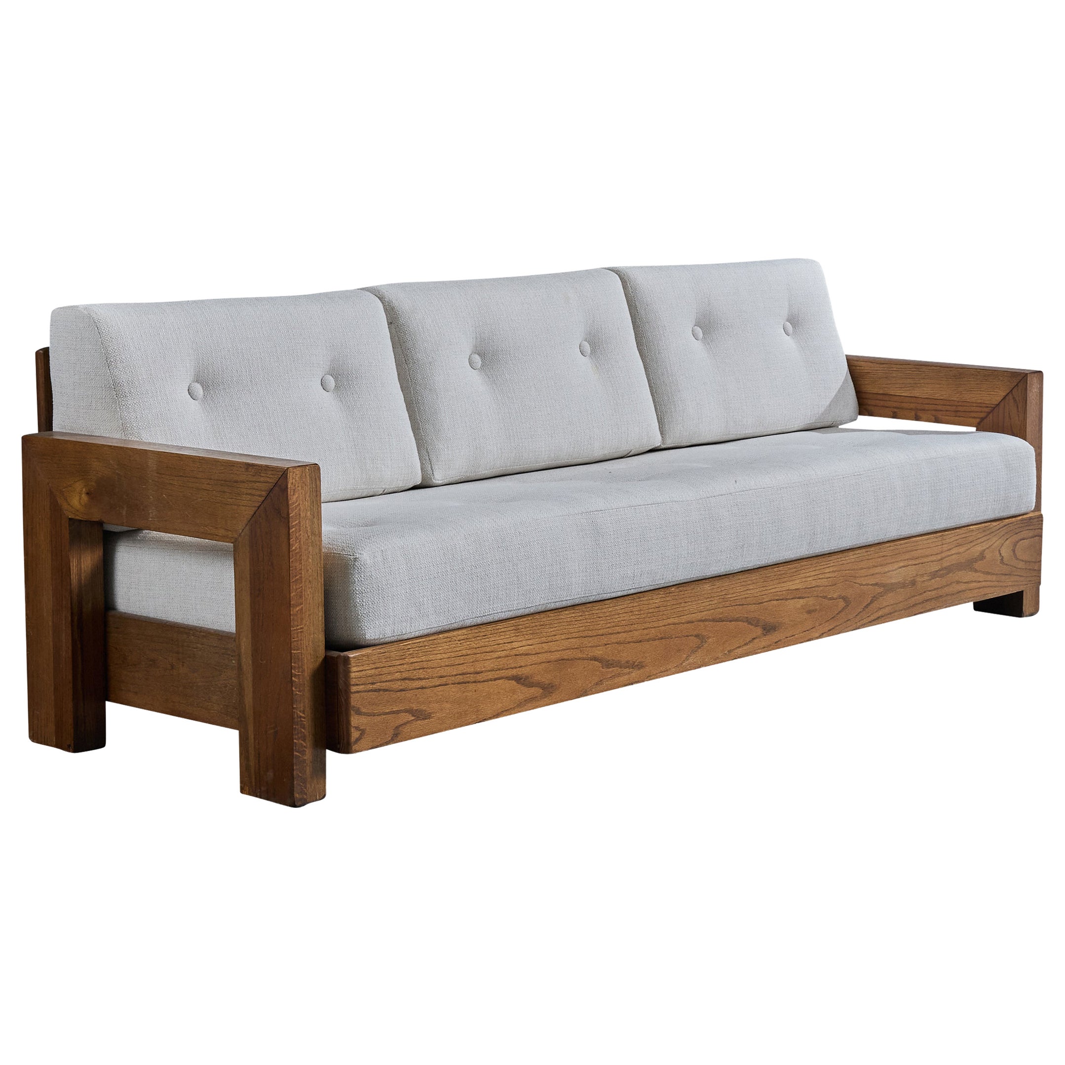 Howard Furniture, Sofa, Oak, Fabric, USA, 1950s