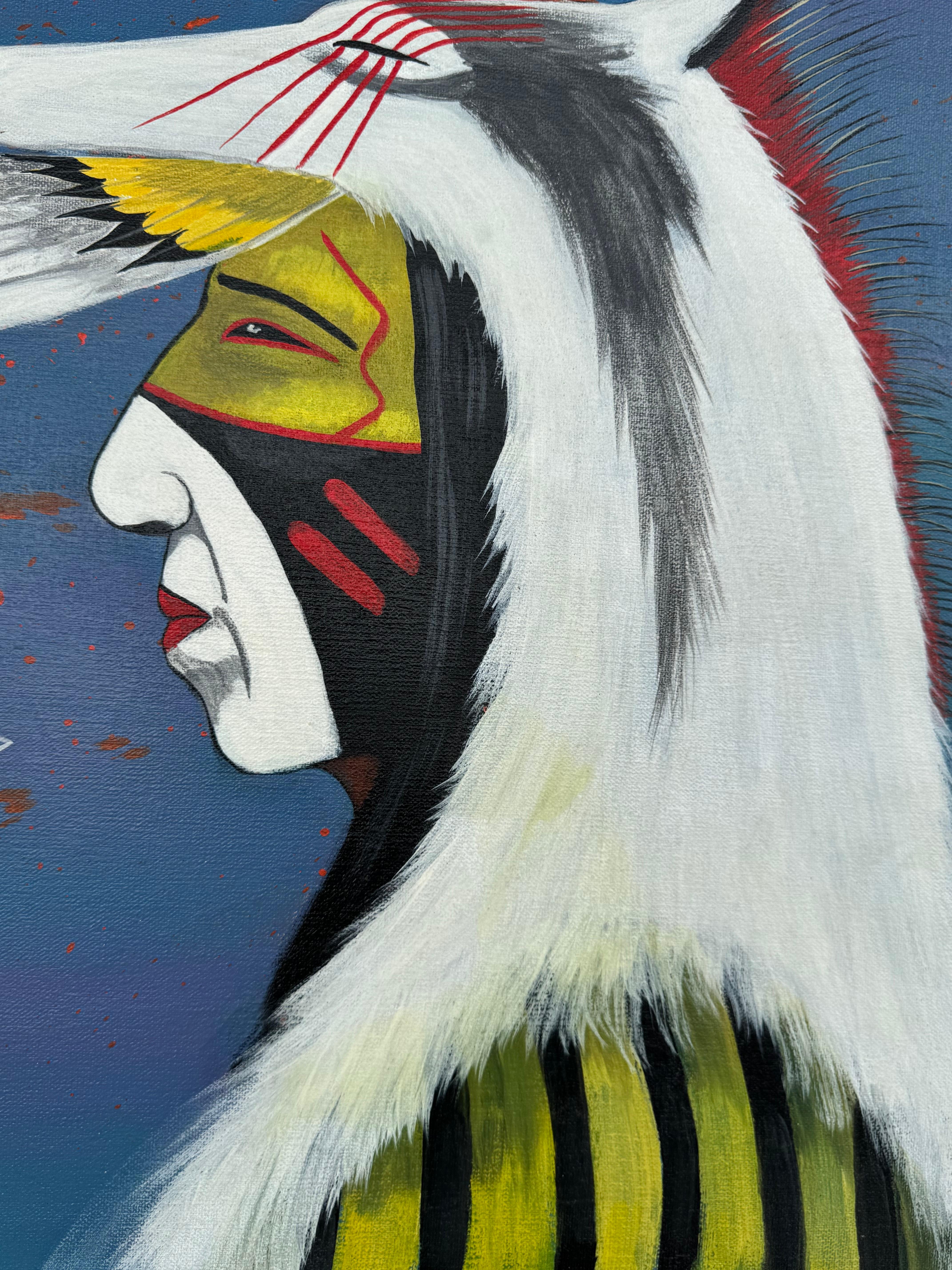 Howard Gorman Comanche Lone Wolf Öl auf Leinwand 33,5