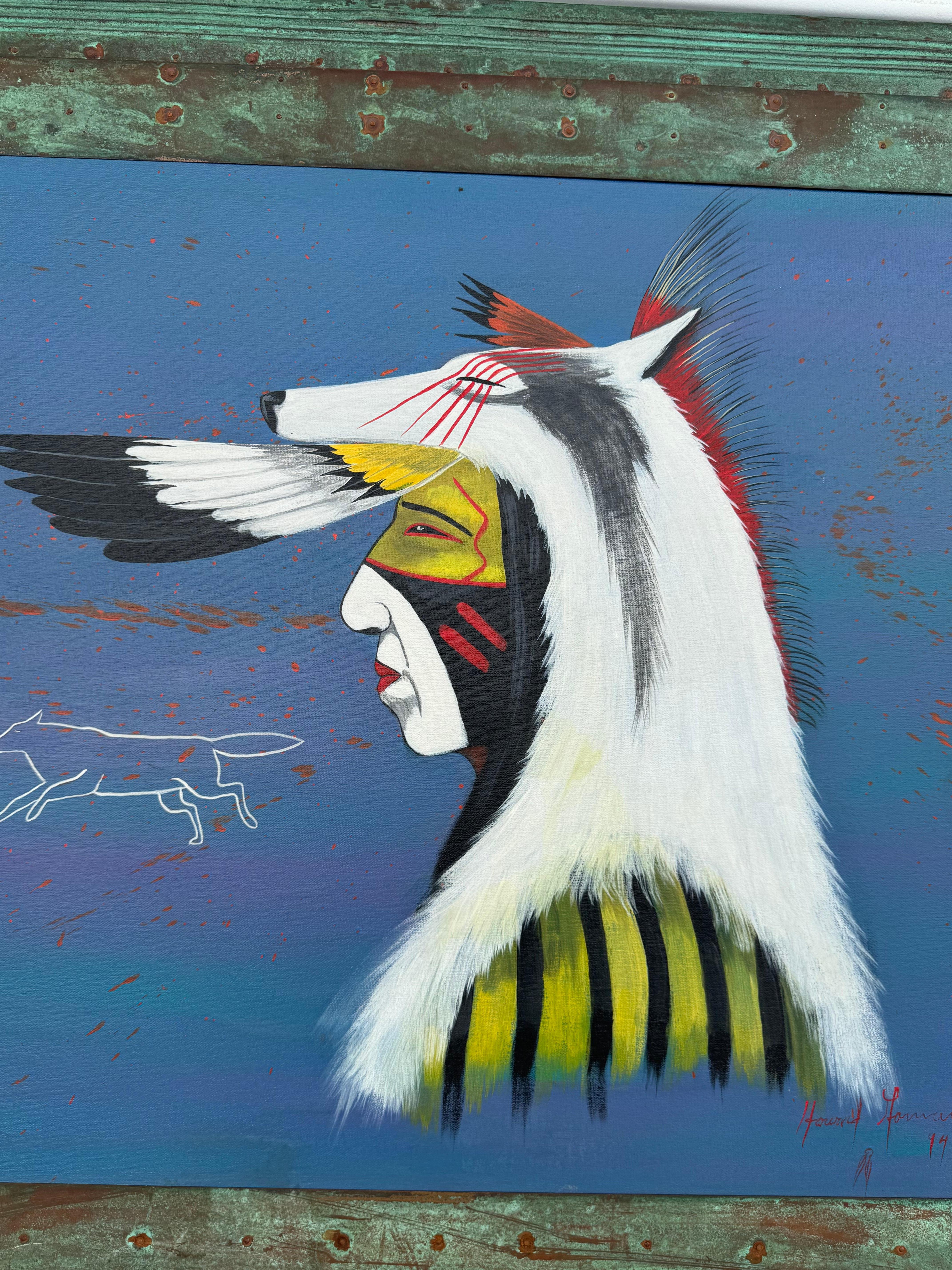 Howard Gorman Comanche Lone Wolf Öl auf Leinwand 33,5