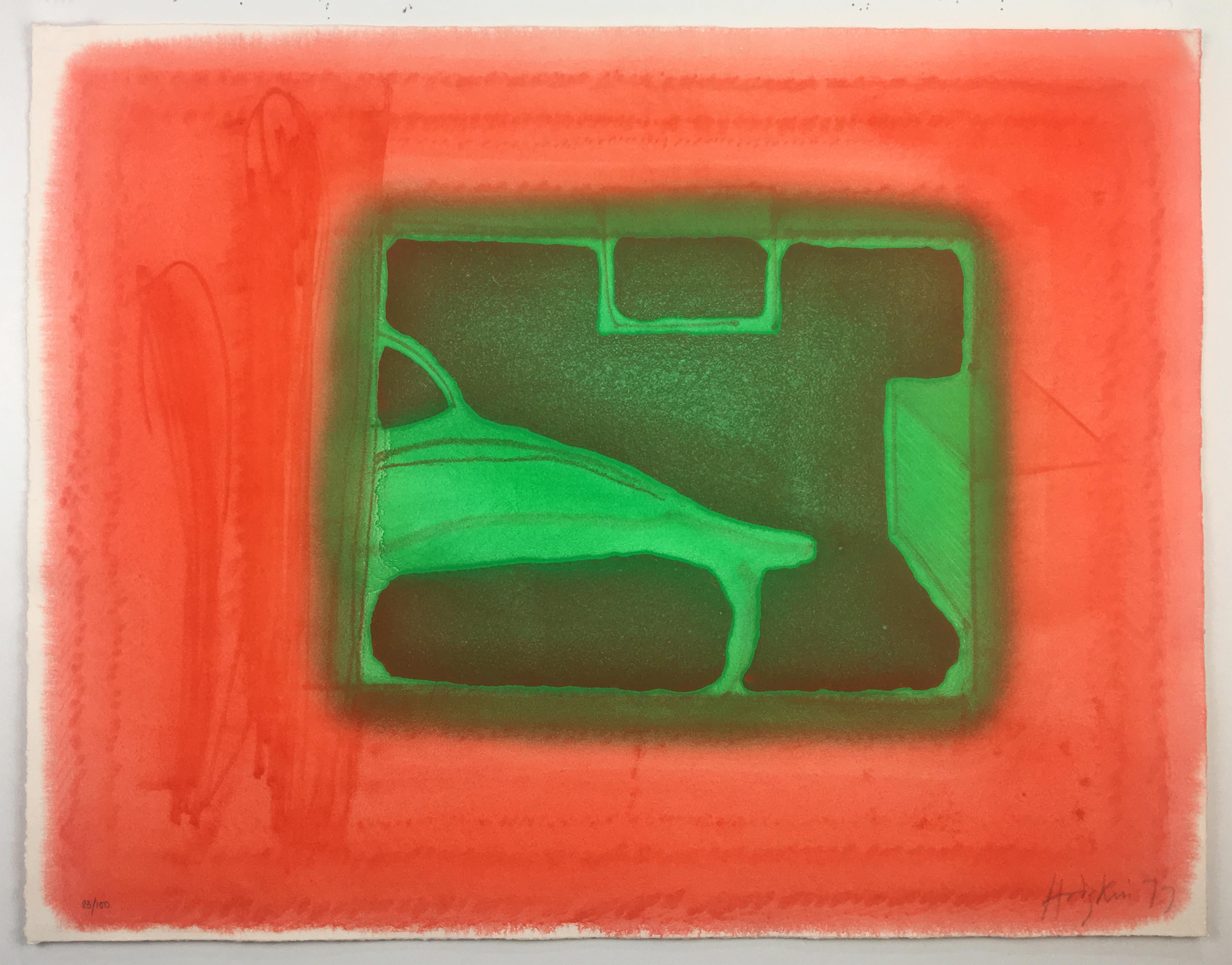 A Furnished Room Howard Hodgkin, colorful abstract red green interior scene