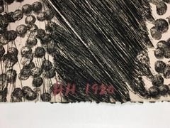 After Lunch Howard Hodgkin: Abstract black white painting, dots lines texture