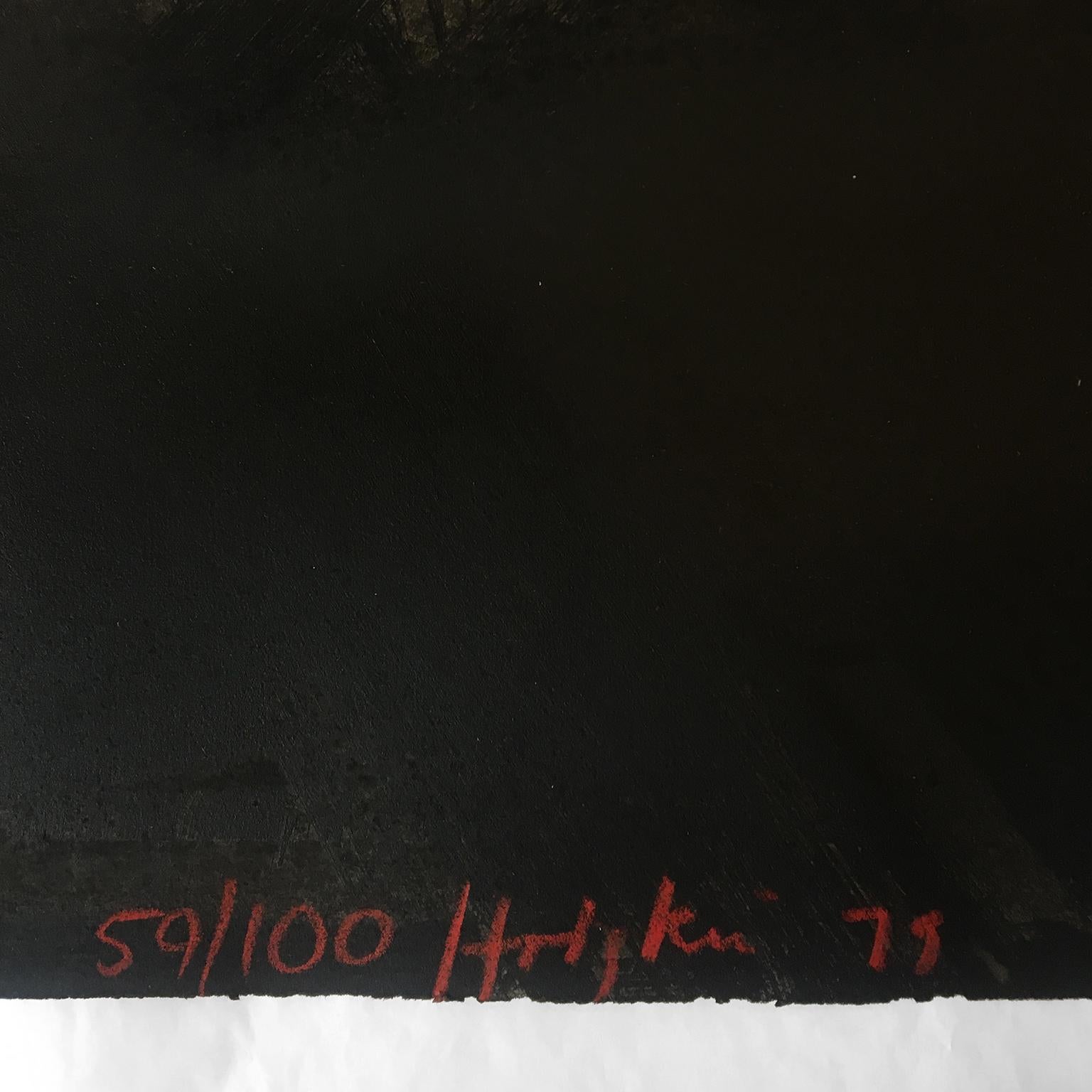 All Alone in the Museum of Modern Art Howard Hodgkin Abstraktes schwarzes Gemälde im Angebot 1