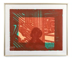 Artist and Model, Signed Colorful Surrealist Etching by Howard Hodgkin