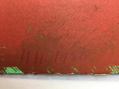 Artista y modelo Howard Hodgkin - aguafuerte verde y amarillo acuarela aguada