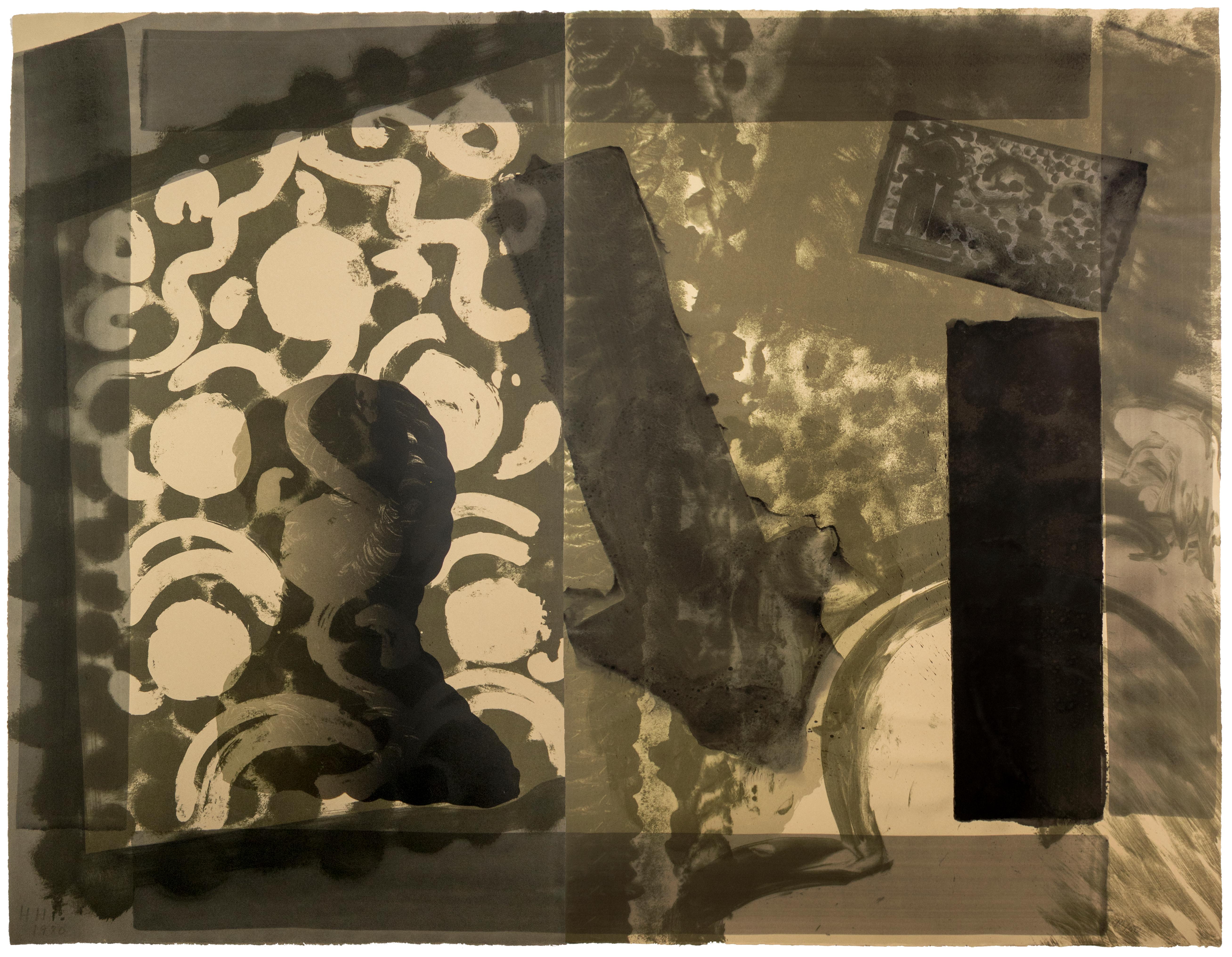 Black Moonlight Howard Hodgkin abstract black white and gray gouache watercolor