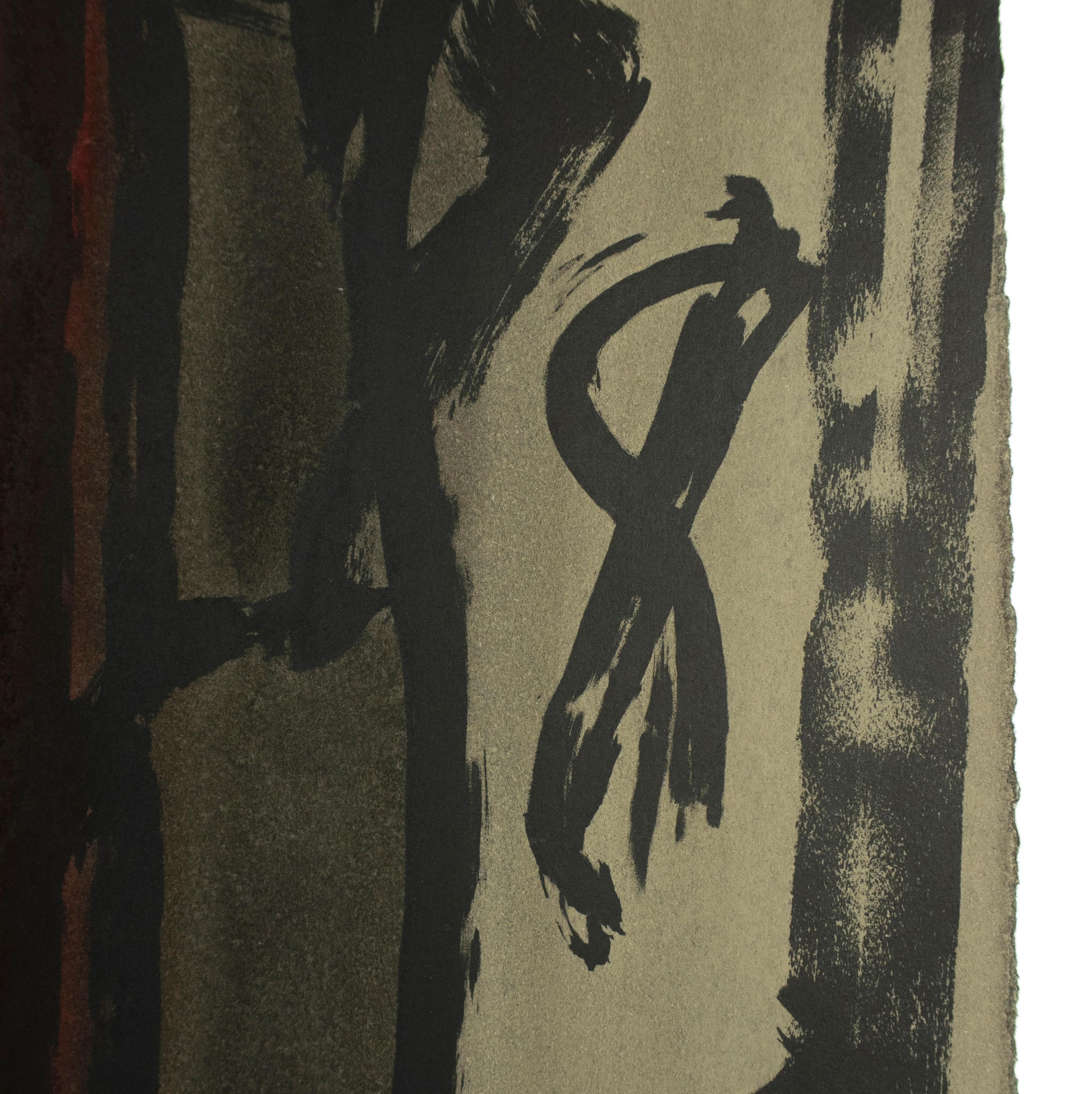 sang : Howard Hodgkin - Peint à la main - Abstrait - Rouge - Brun - Corail et noir  en vente 7