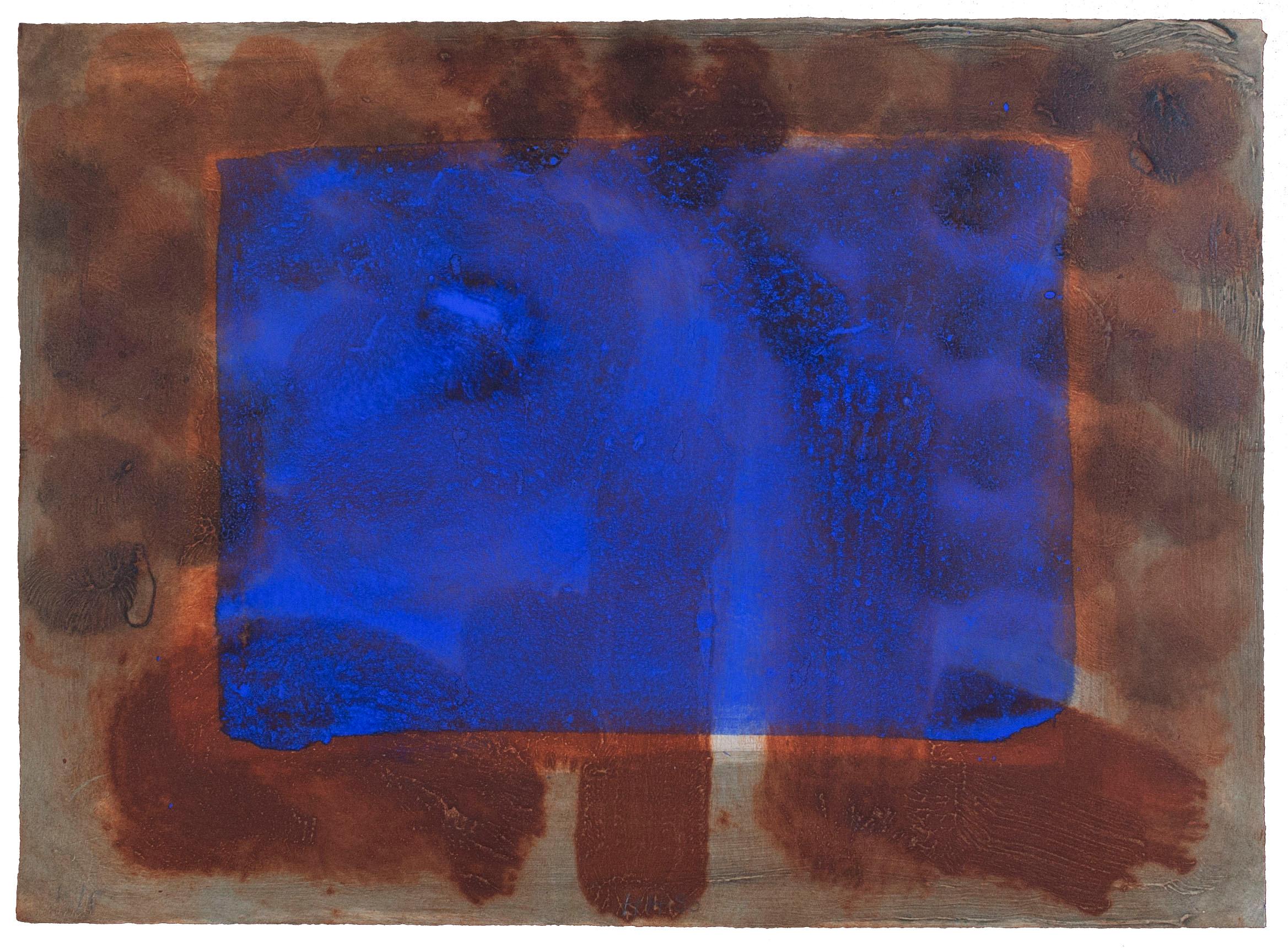 Howard Hodgkin Abstract Print – Blaues hörendes Ohr