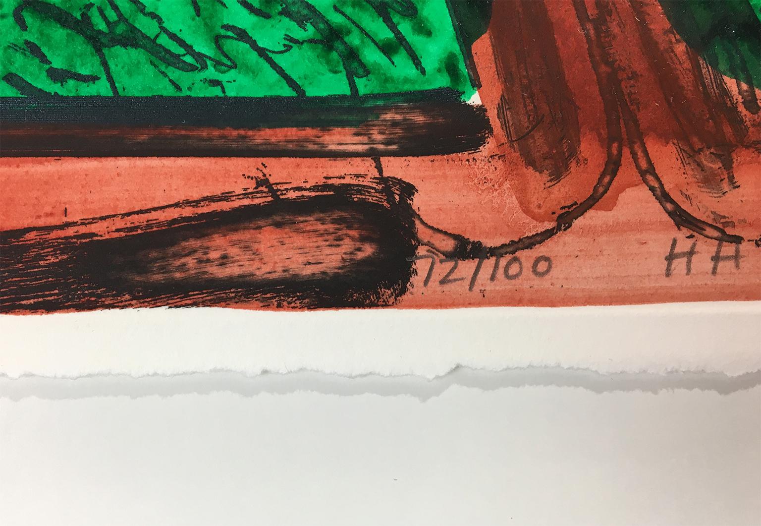 DH in Hollywood etching watercolour pastel DH=David Hockney - Abstract Print by Howard Hodgkin