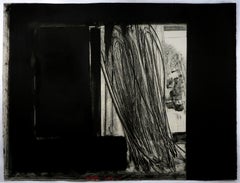 Vintage Howard Hodgkin Early Evening in the Museum of Modern Art: abstract black white