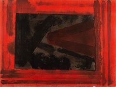 Aquí estamos en Croydon de Howard Hodgkin, Litografía coloreada a mano, 1979