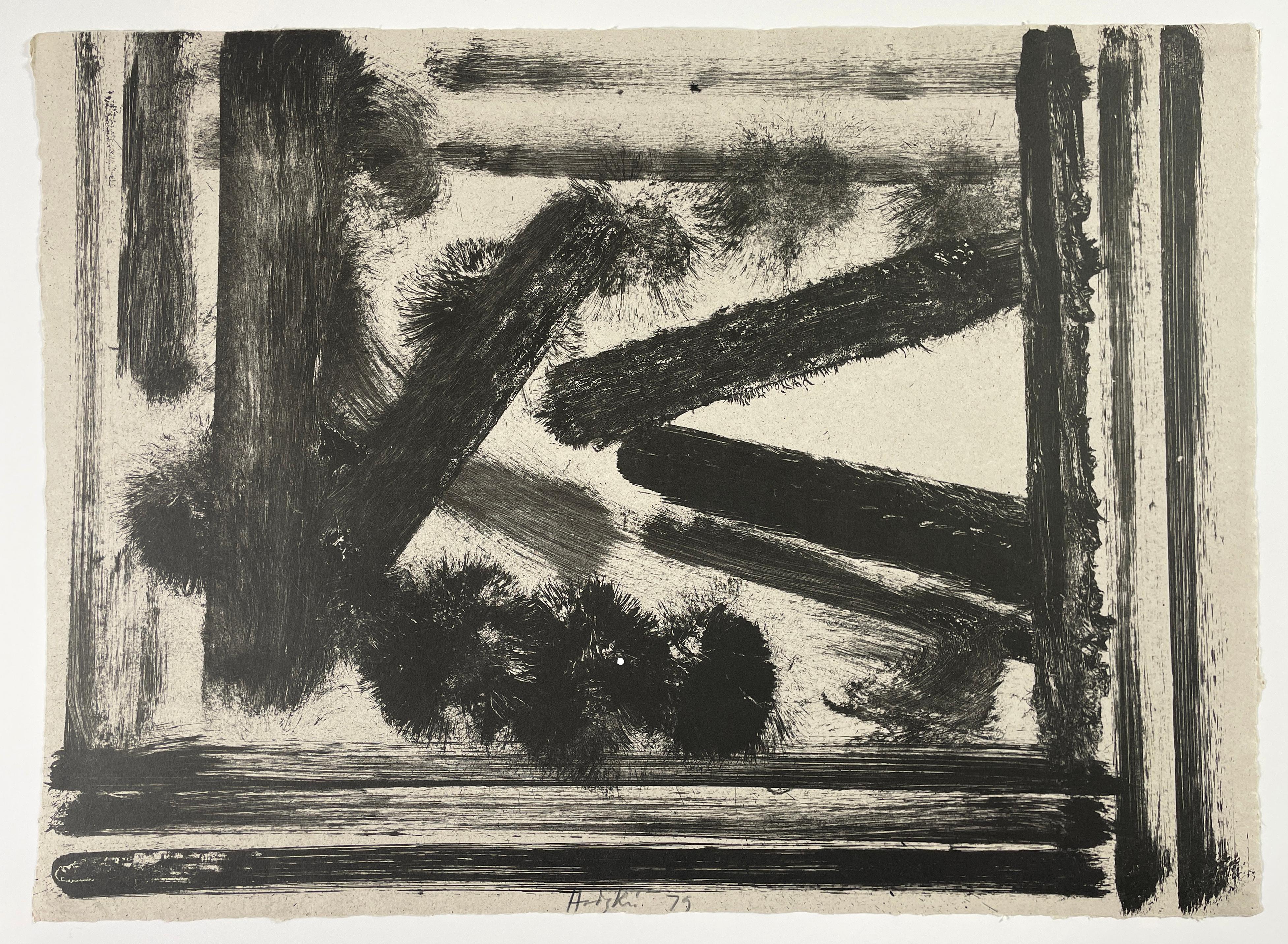 Here we are in Croydon by Howard Hodgkin highlights the artist's abstract black and white brushwork which became increasingly spontaneous and loose towards the end of the 1970s when this work was printed. The Tate's online entry reads: "This print